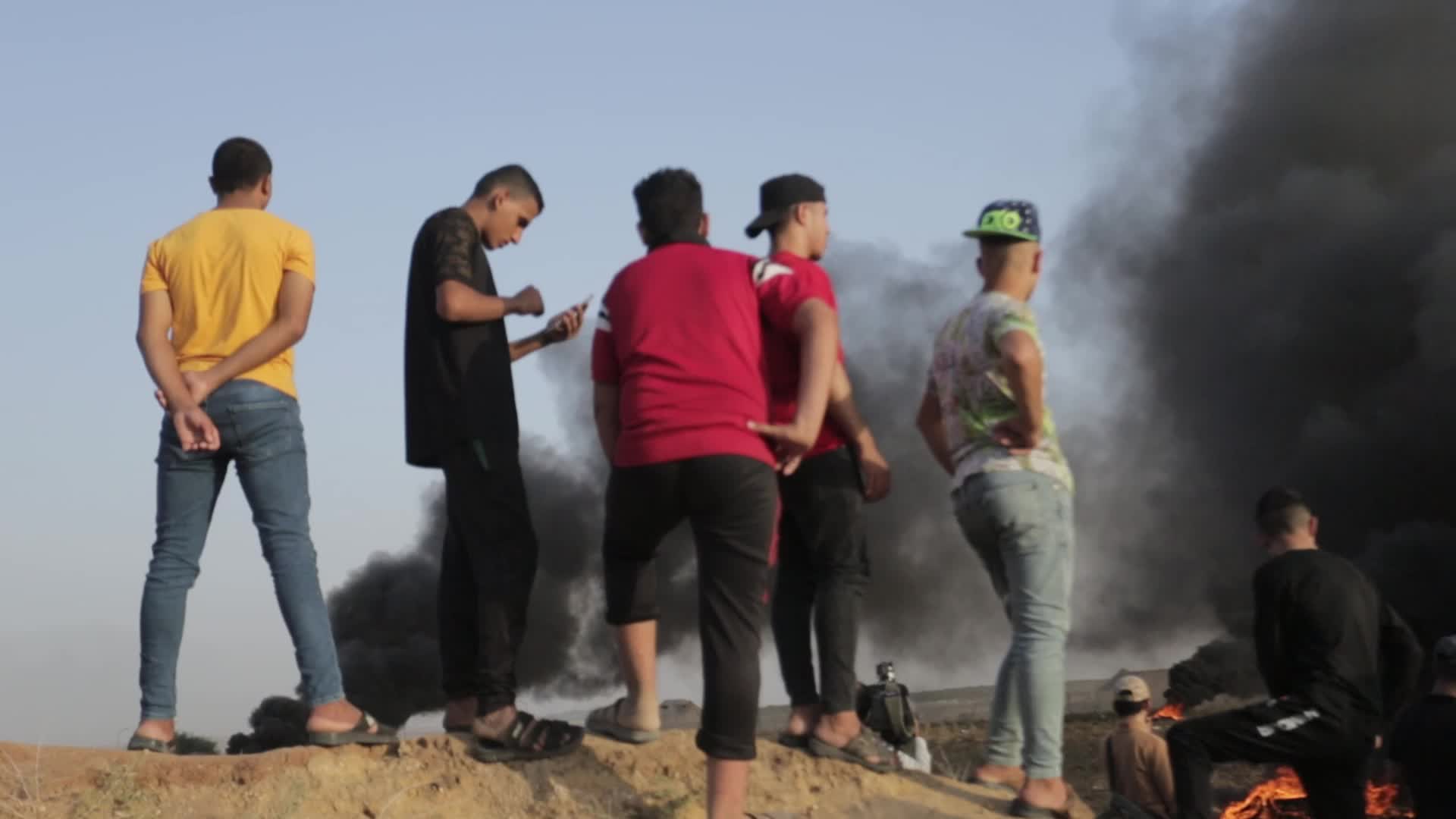 Palestinians in Gaza protest