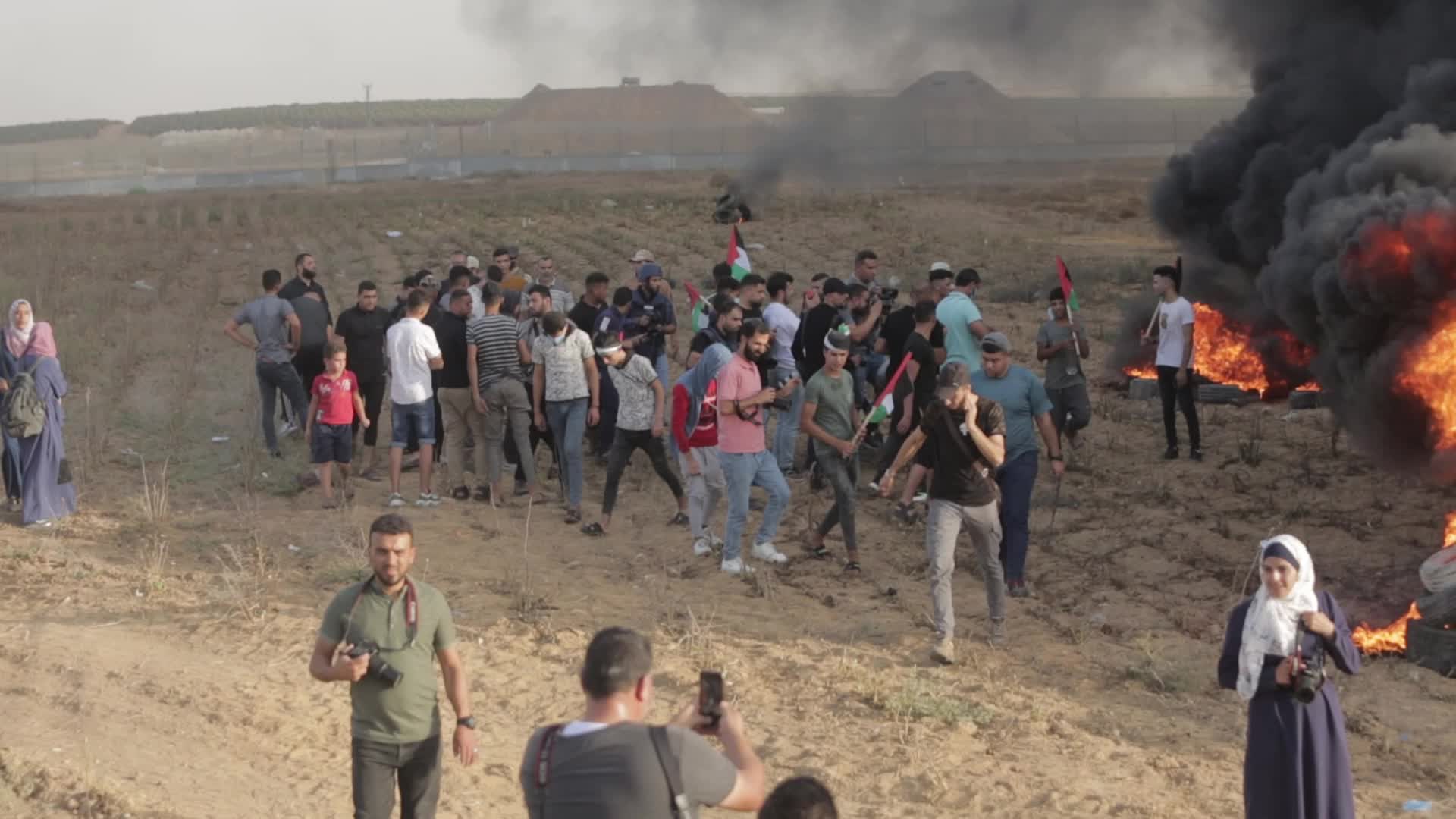 Palestinians in Gaza protest