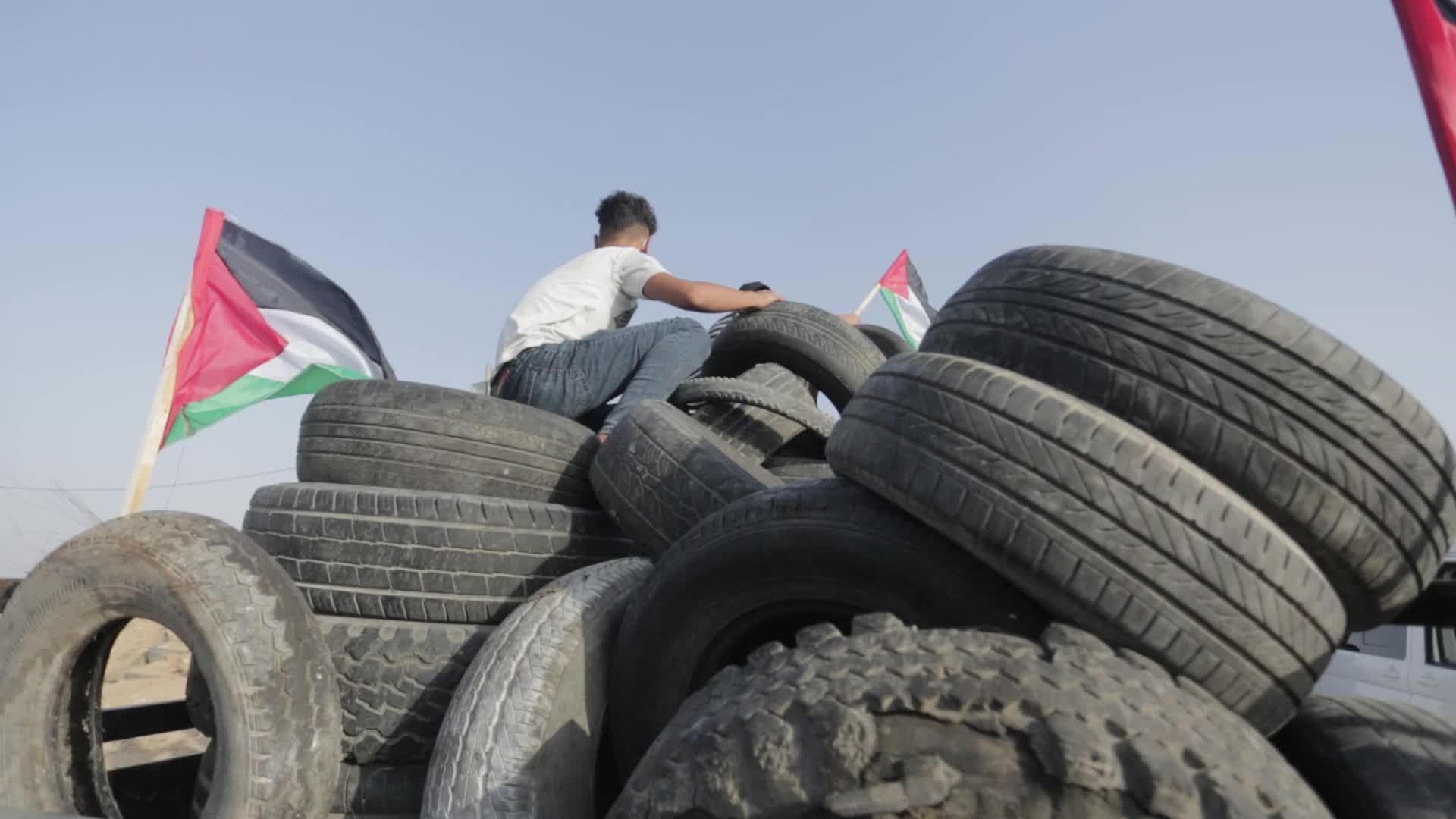 Palestinians in Gaza protest
