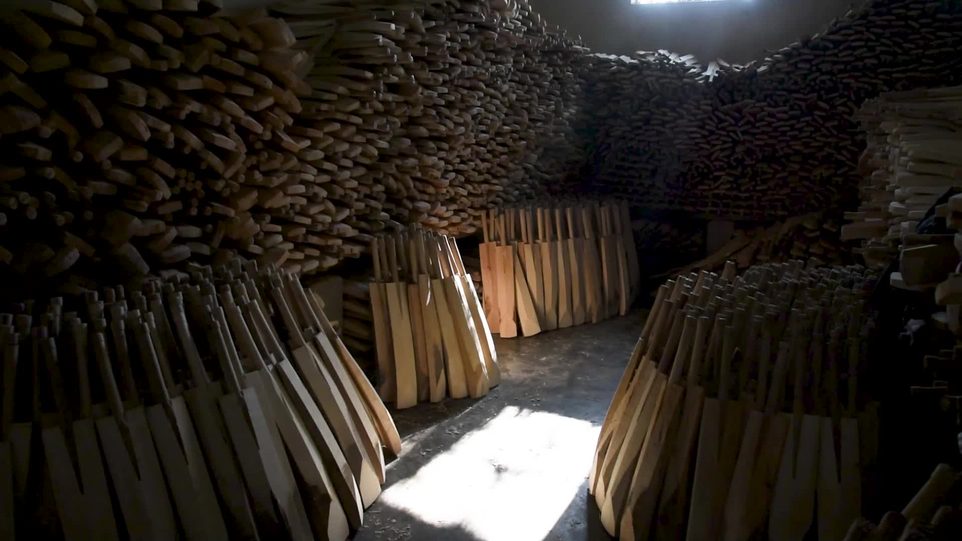 Manufacturing of Cricket bats in Kashmir, India.