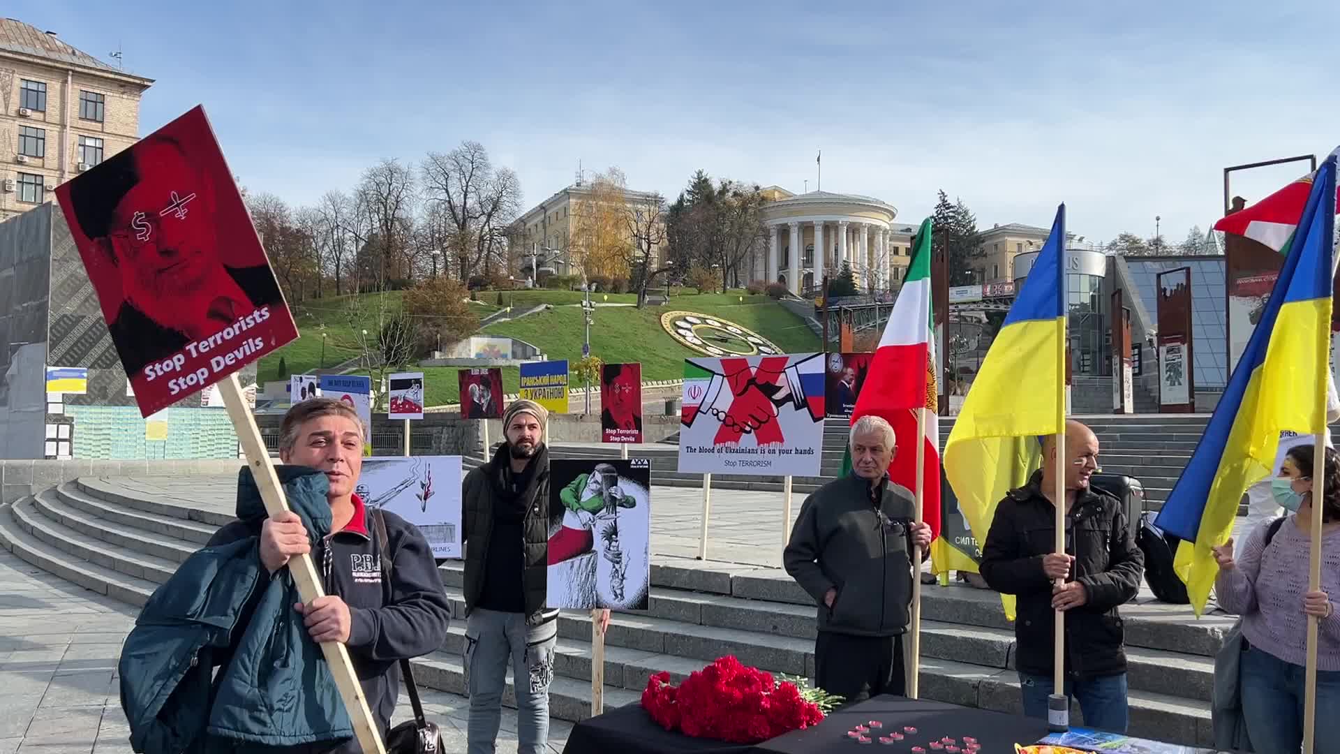 The Iranian Diaspora protests against the Iranian military support of Russia 