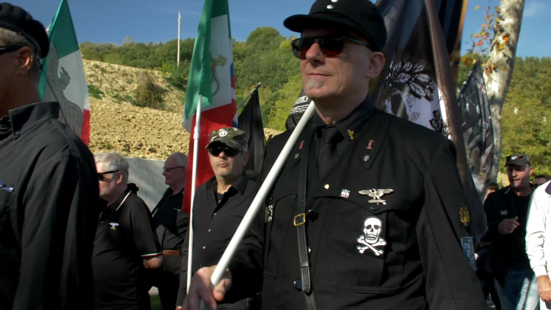 Fascist rally at Mussolini's tomb a century after the march on Rome