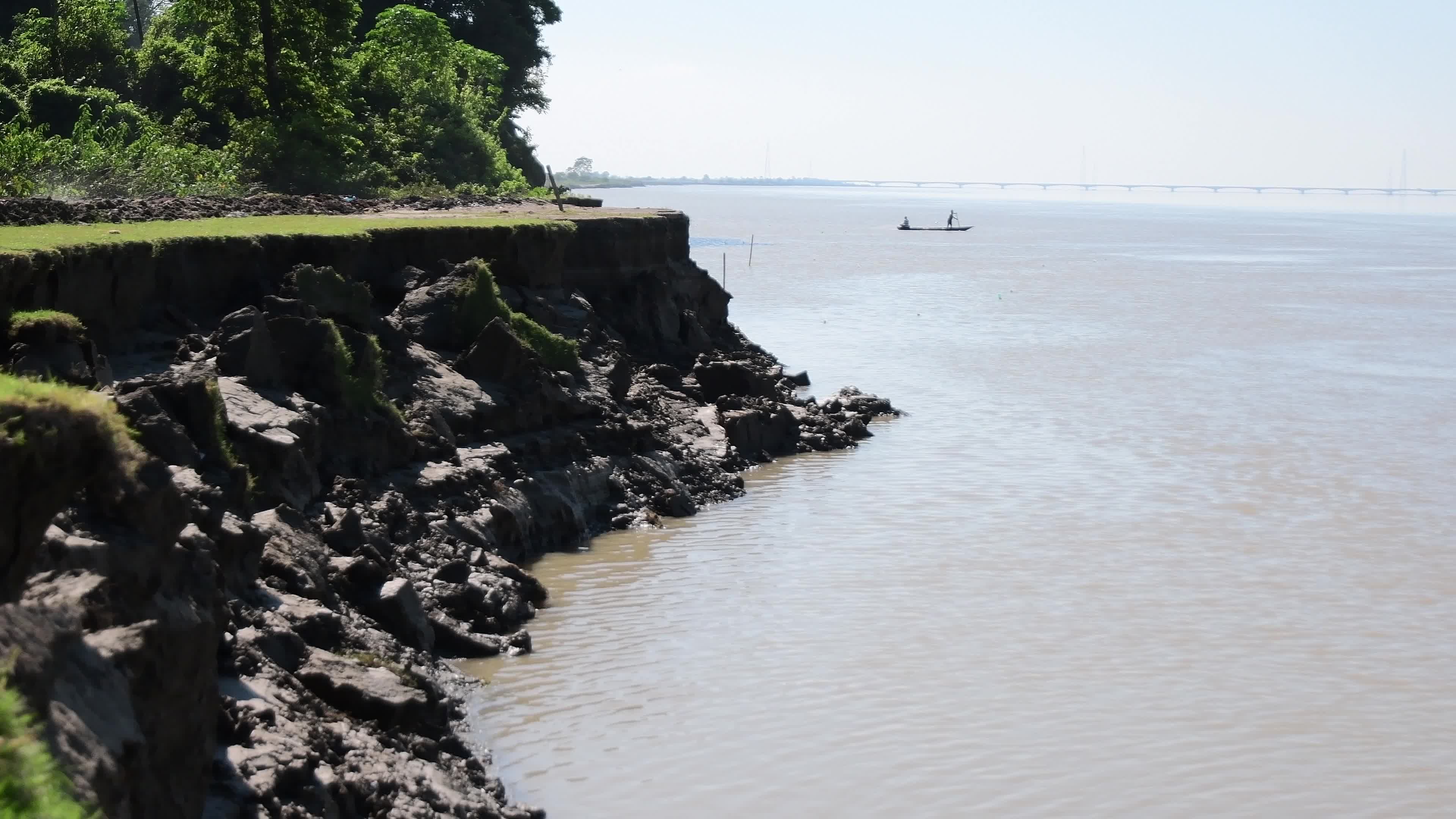 Soil erosion took place along the bank of Brahmaputra river in India