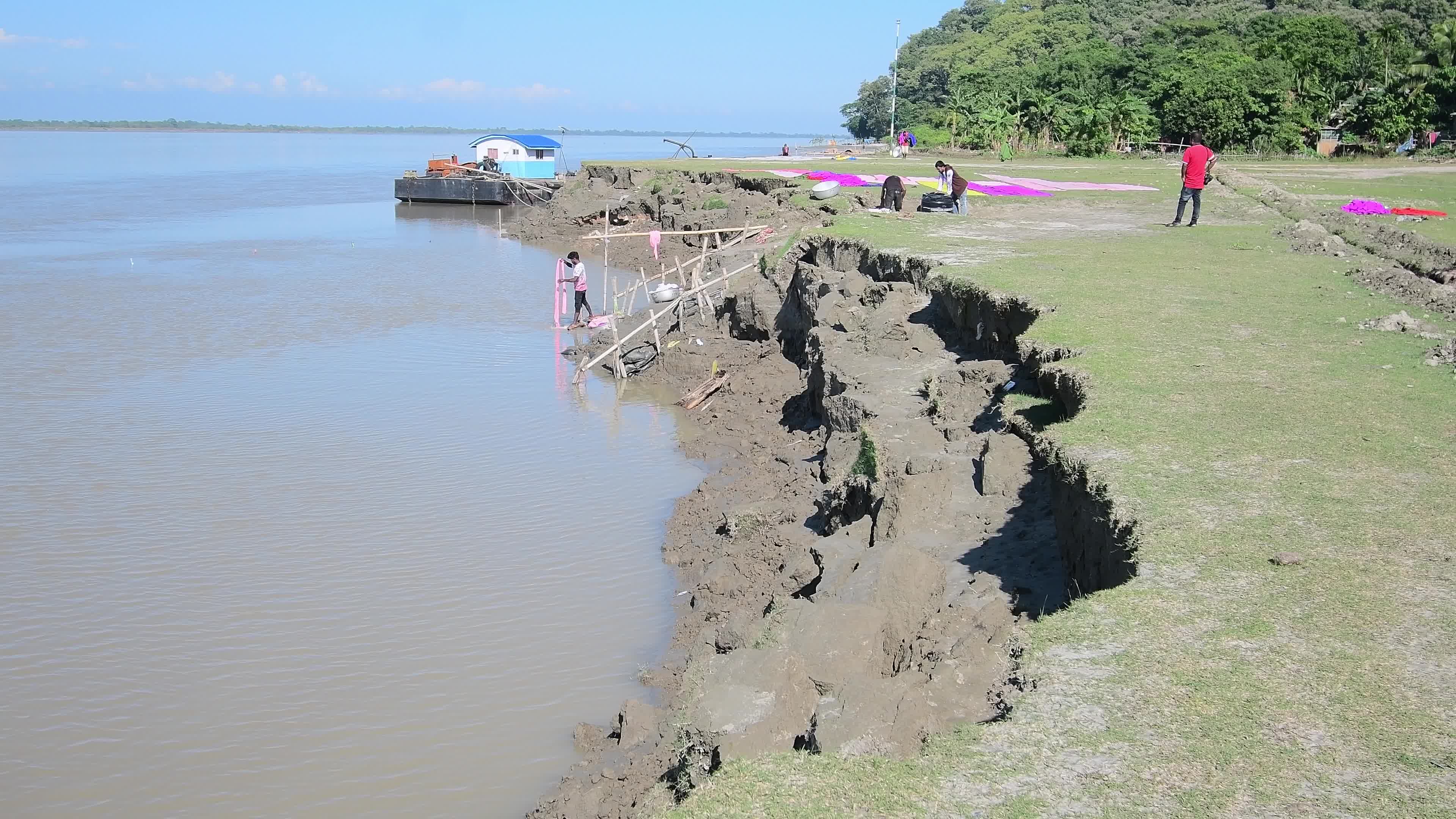 Soil erosion took place along the bank of Brahmaputra river in India