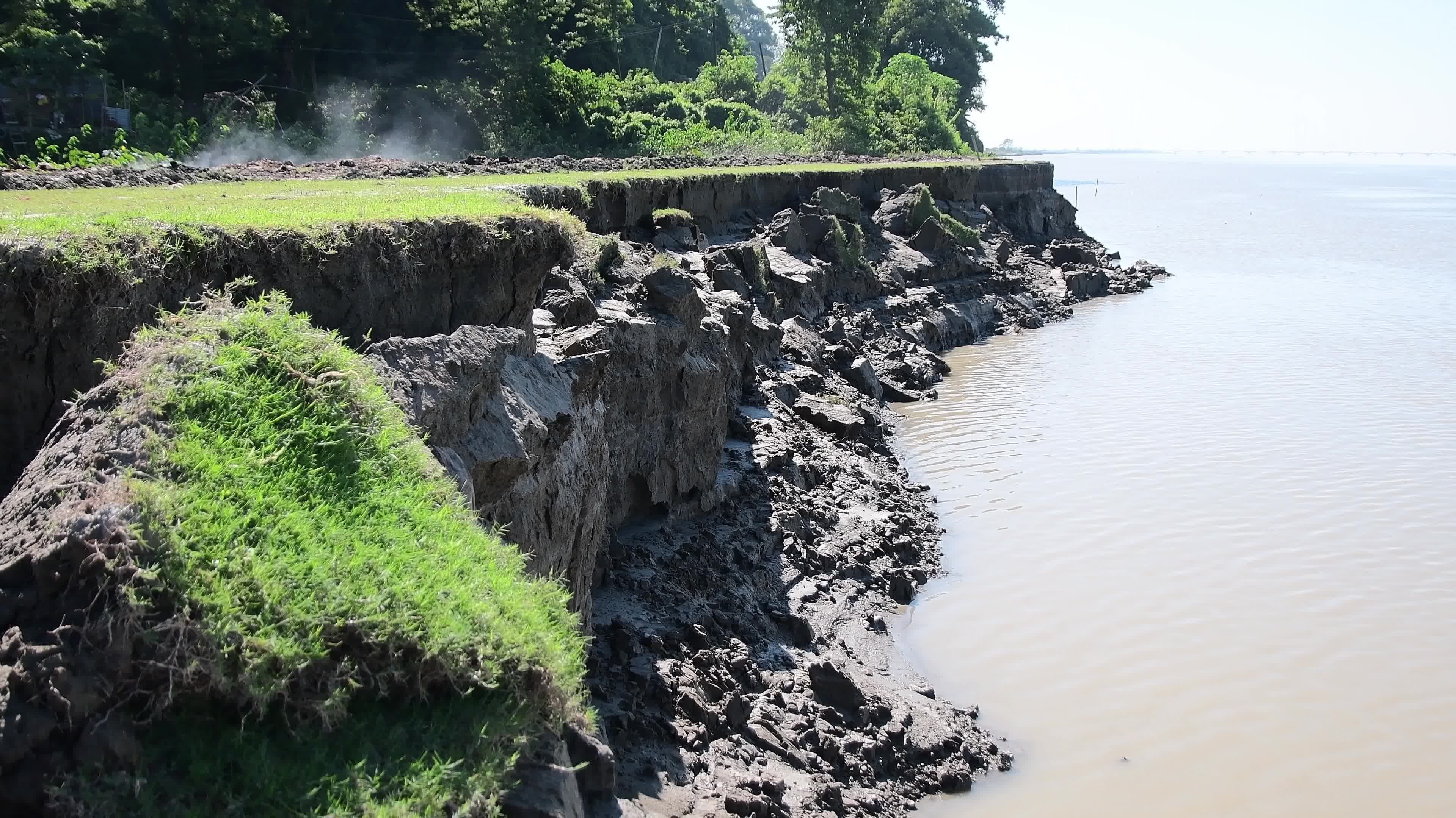 Soil erosion took place along the bank of Brahmaputra river in India