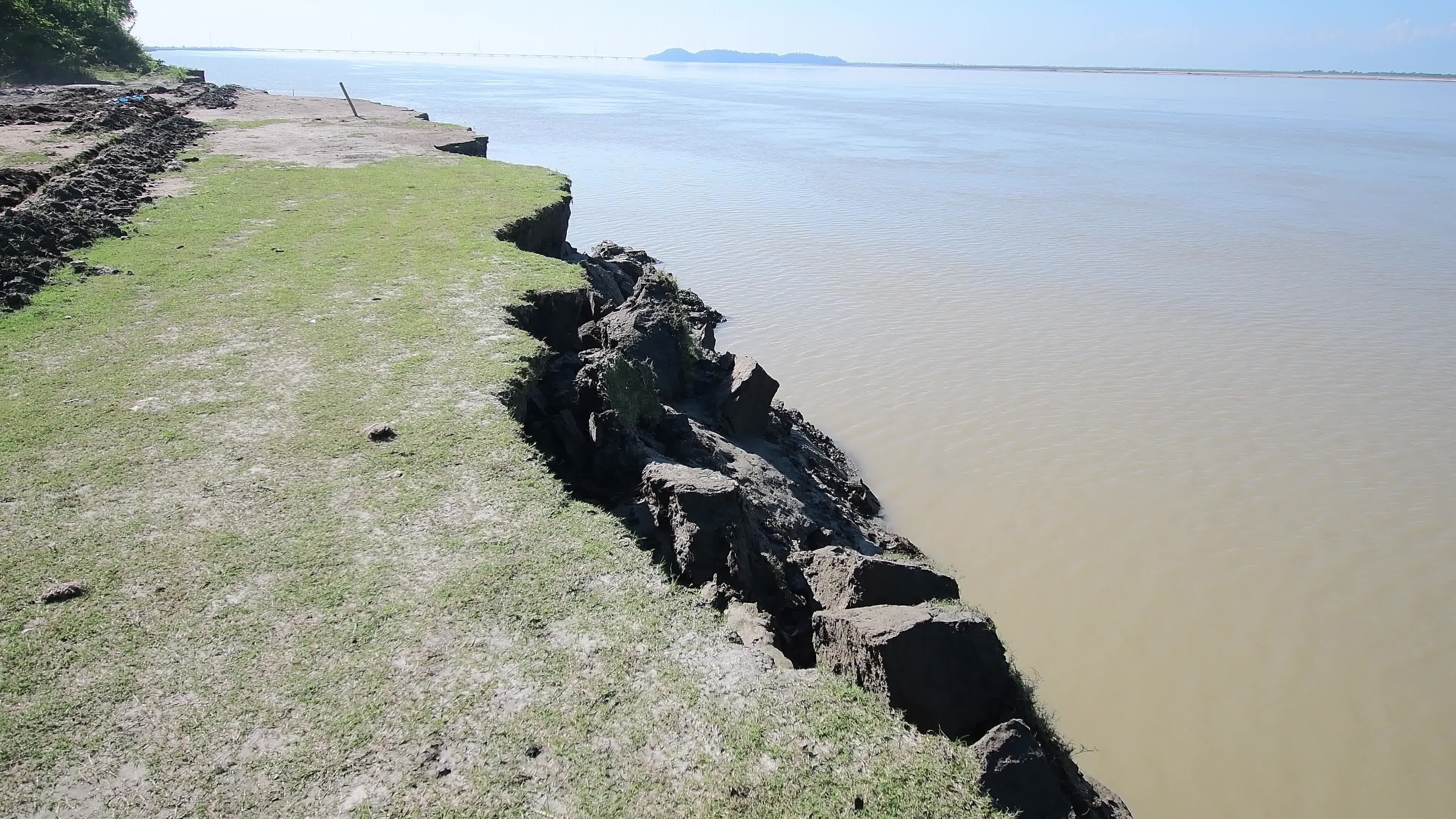 Soil erosion took place along the bank of Brahmaputra river in India