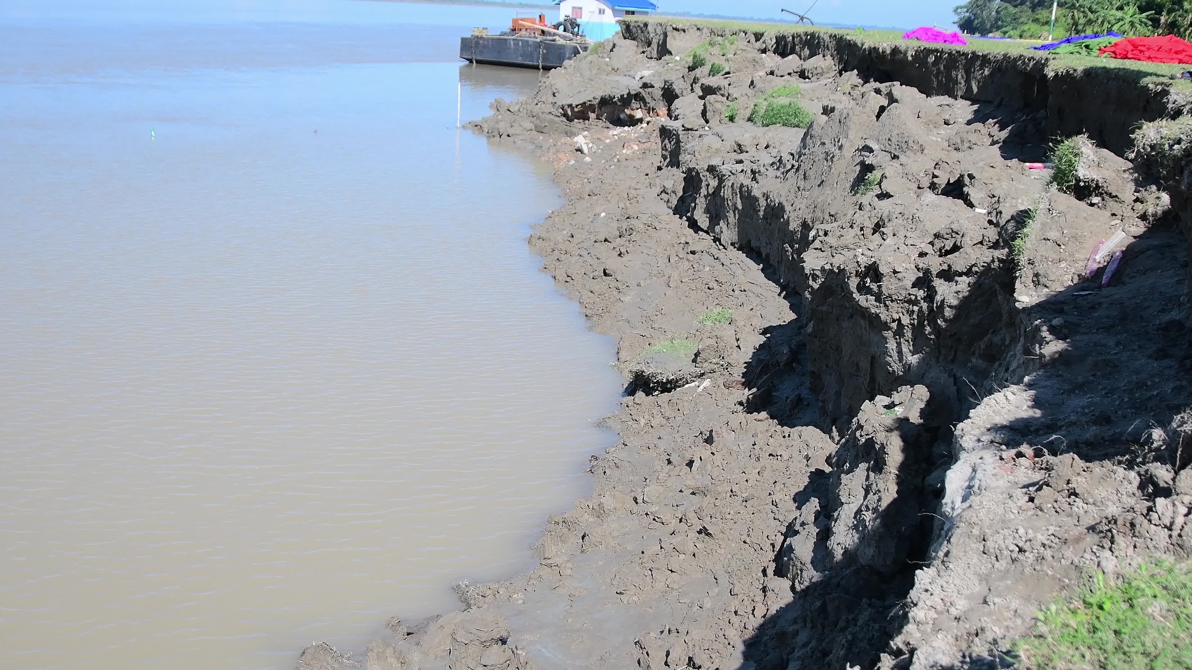 Soil erosion took place along the bank of Brahmaputra river in India