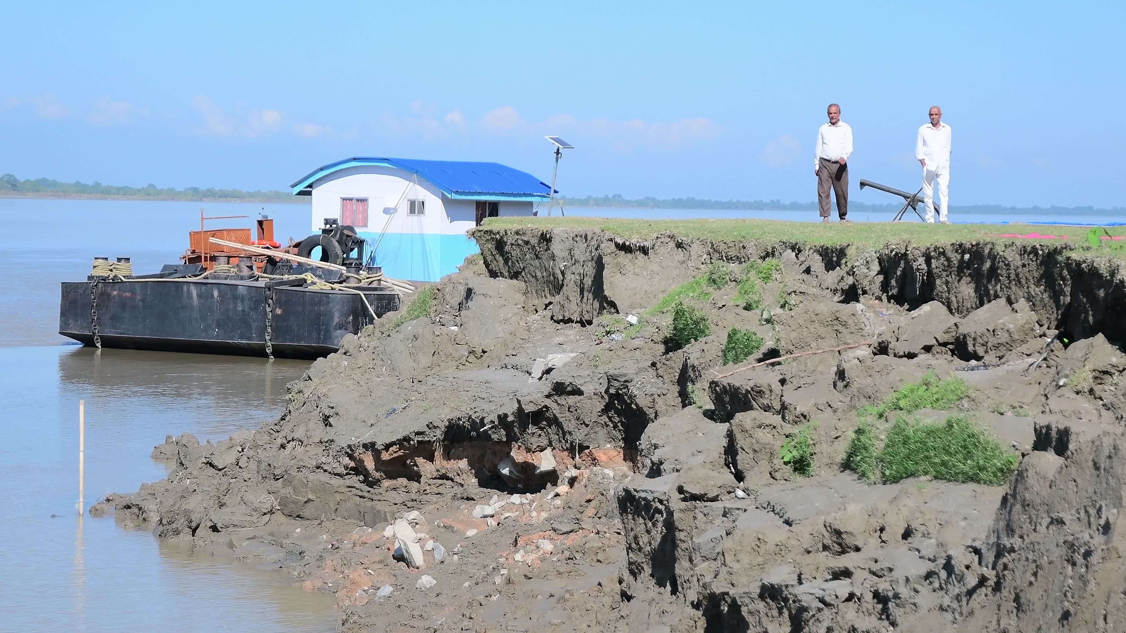 Soil erosion took place along the bank of Brahmaputra river in India