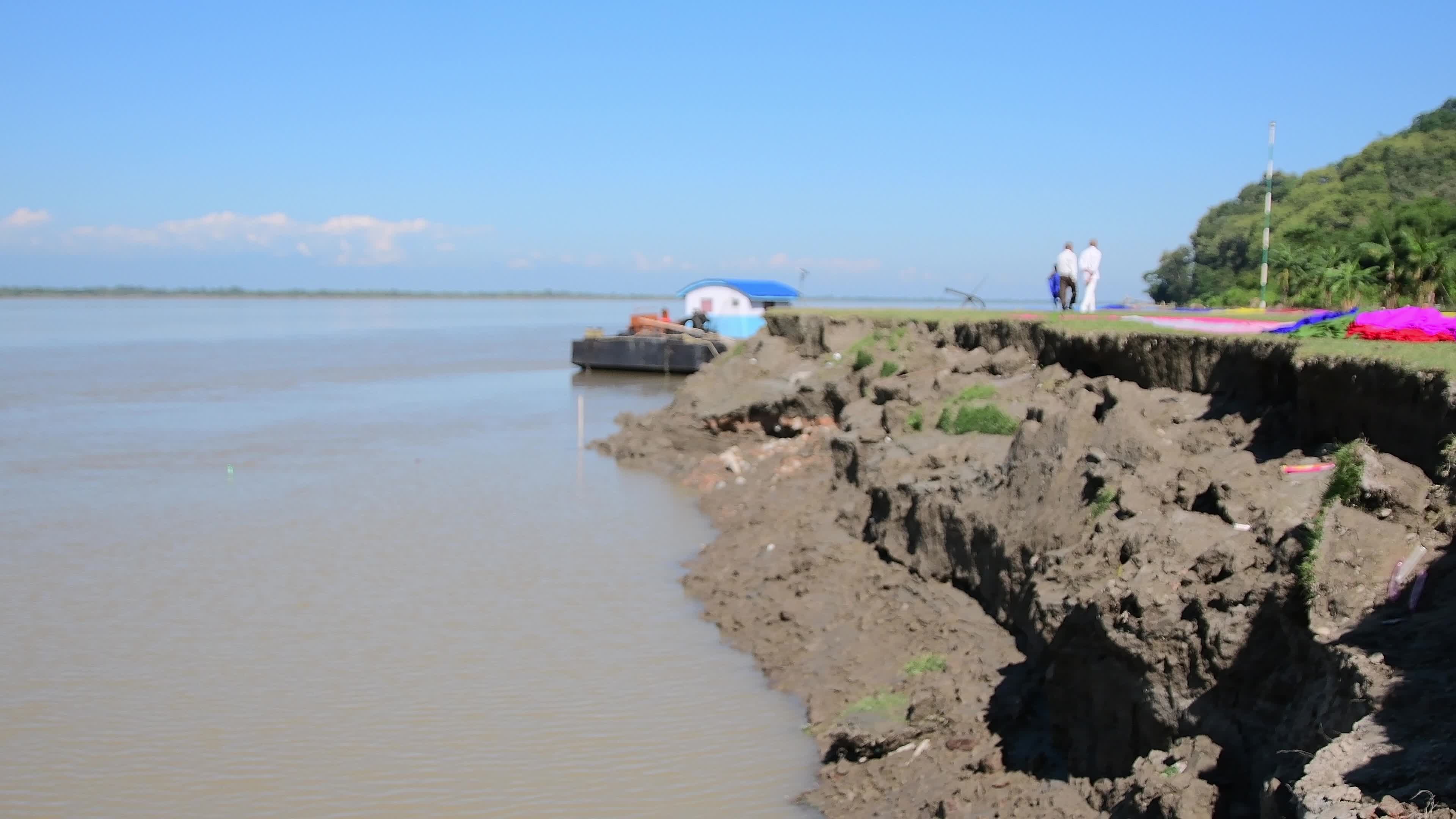Soil erosion took place along the bank of Brahmaputra river in India