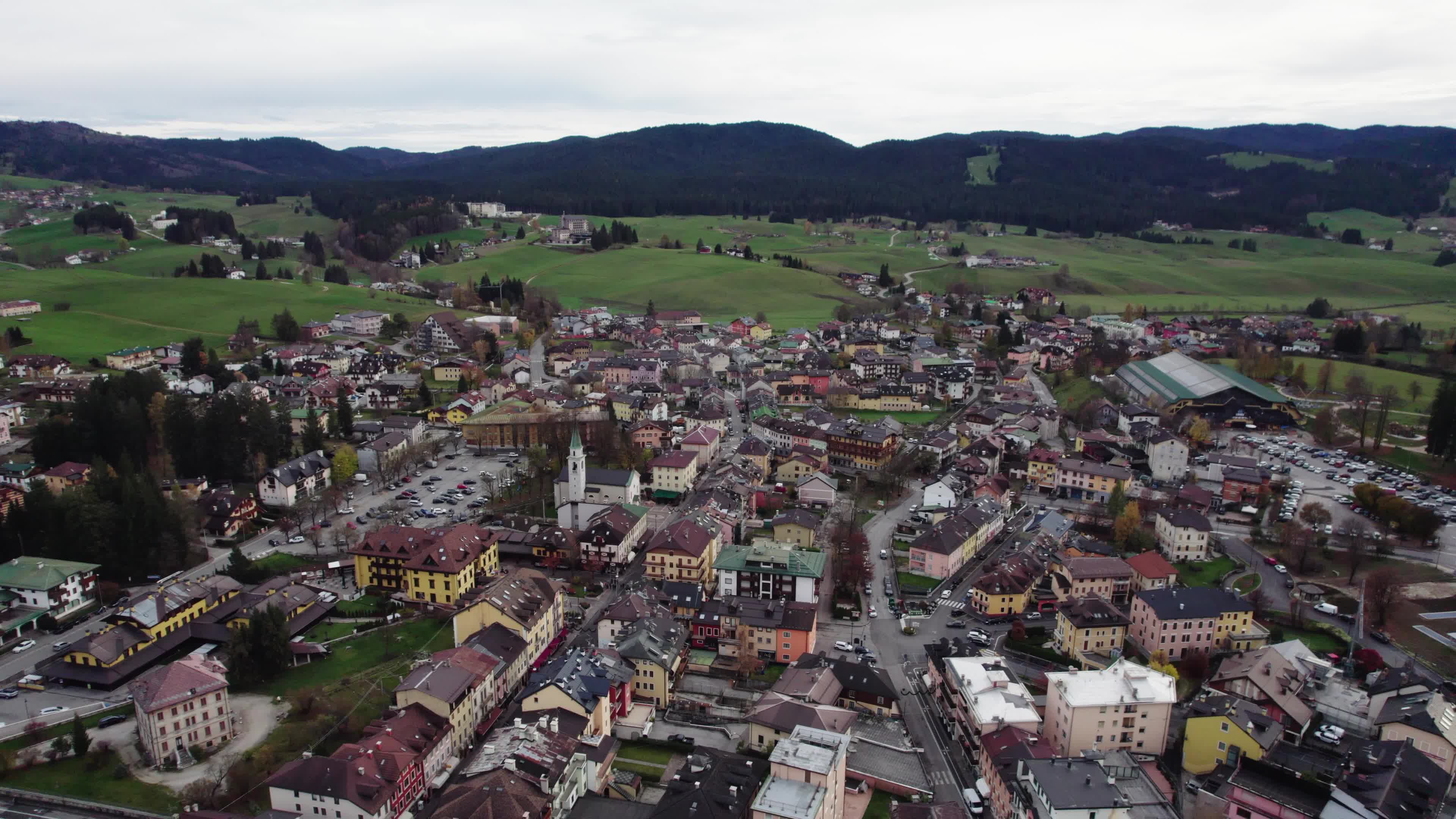 Drone View Of Asiago, Italy