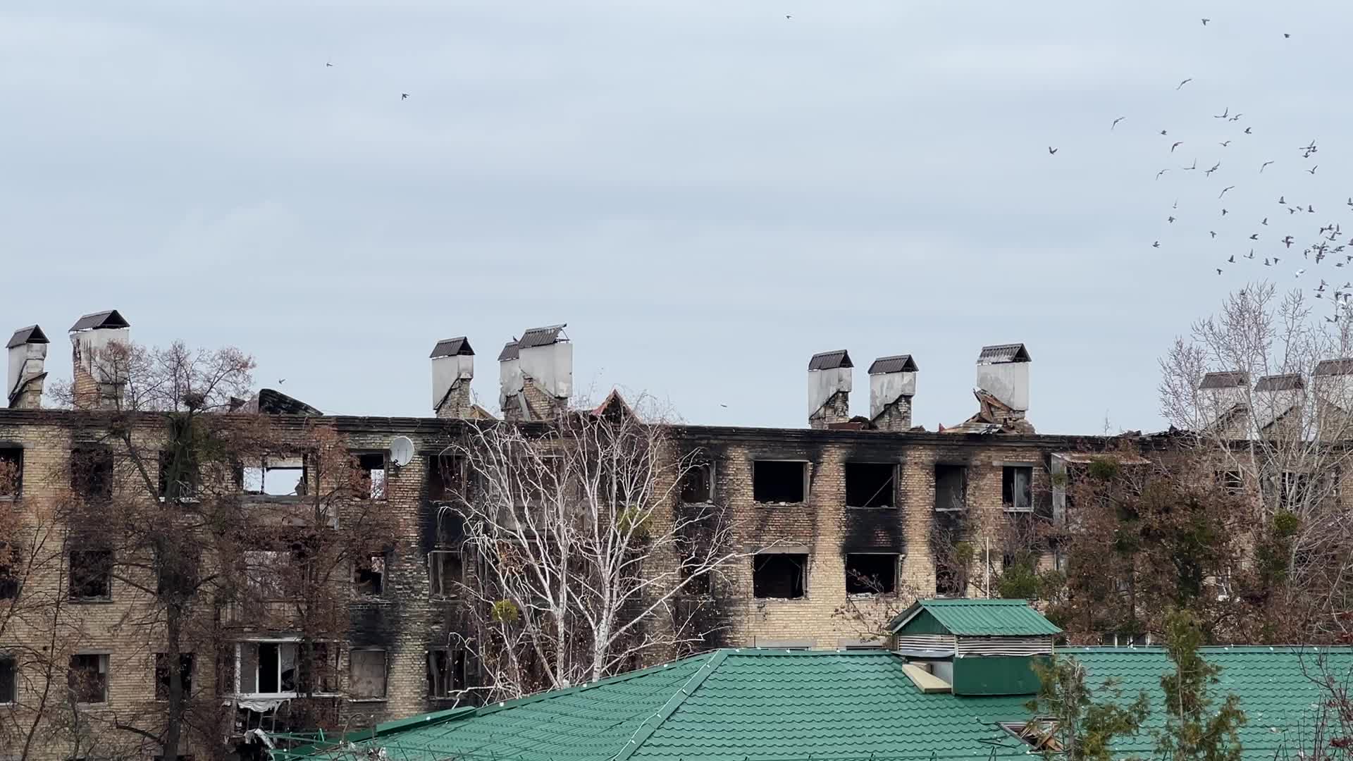 Banksy Graffiti Appeared On Several Destroyed Buildings In The Kyiv Region