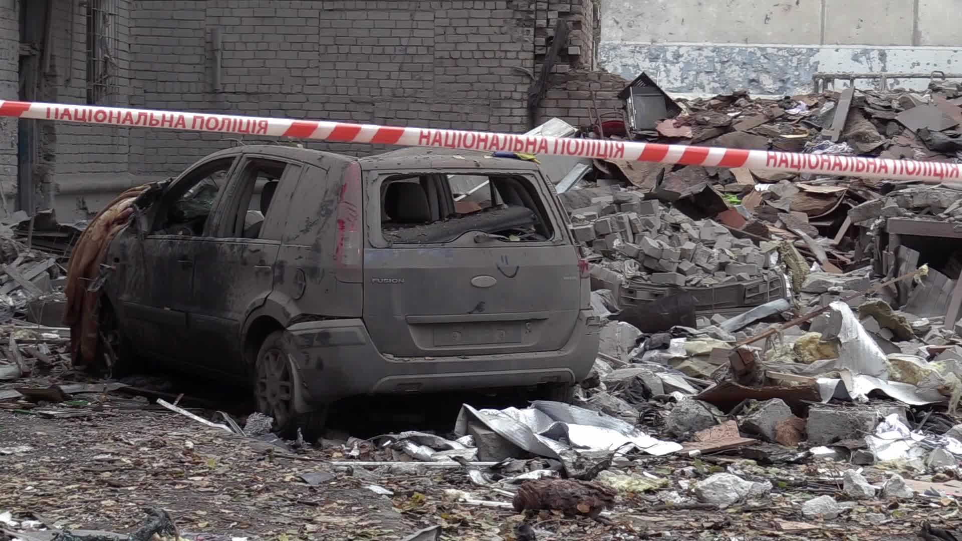 A damaged residential building after a rocket attack in Mykolaiv, amid Russia's invasion of Ukraine