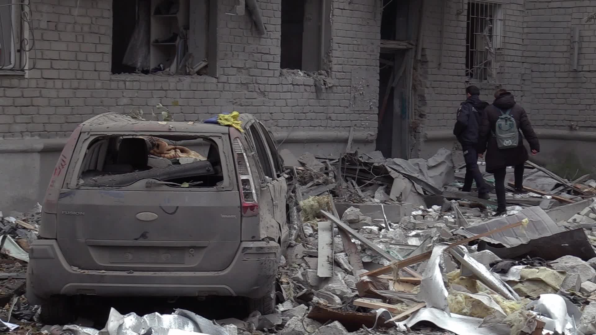 A damaged residential building after a rocket attack in Mykolaiv, amid Russia's invasion of Ukraine