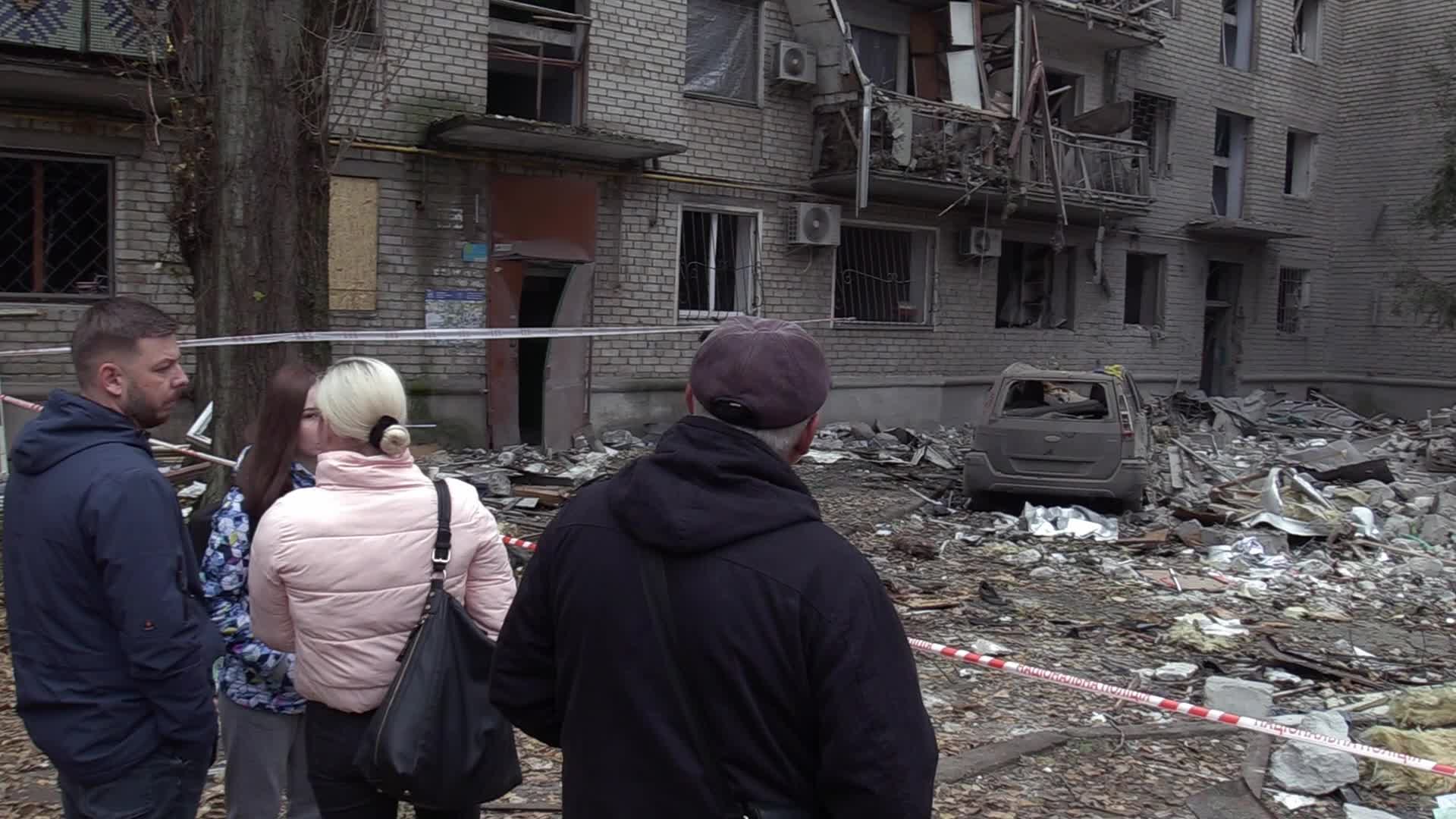 A damaged residential building after a rocket attack in Mykolaiv, amid Russia's invasion of Ukraine