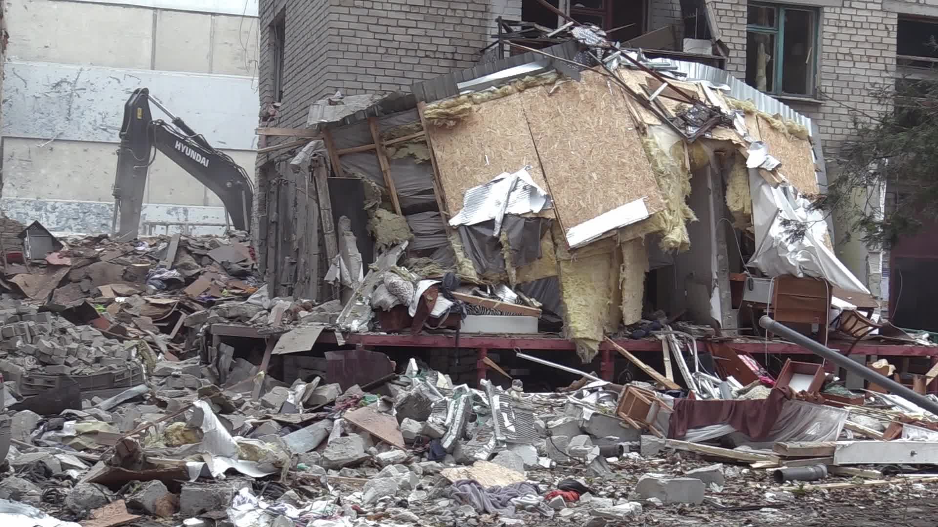 A damaged residential building after a rocket attack in Mykolaiv, amid Russia's invasion of Ukraine