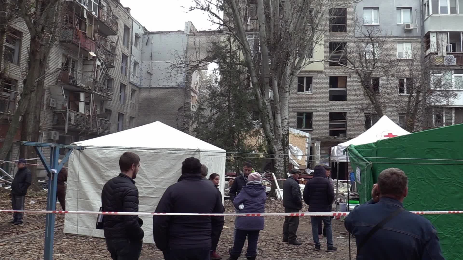 A damaged residential building after a rocket attack in Mykolaiv, amid Russia's invasion of Ukraine