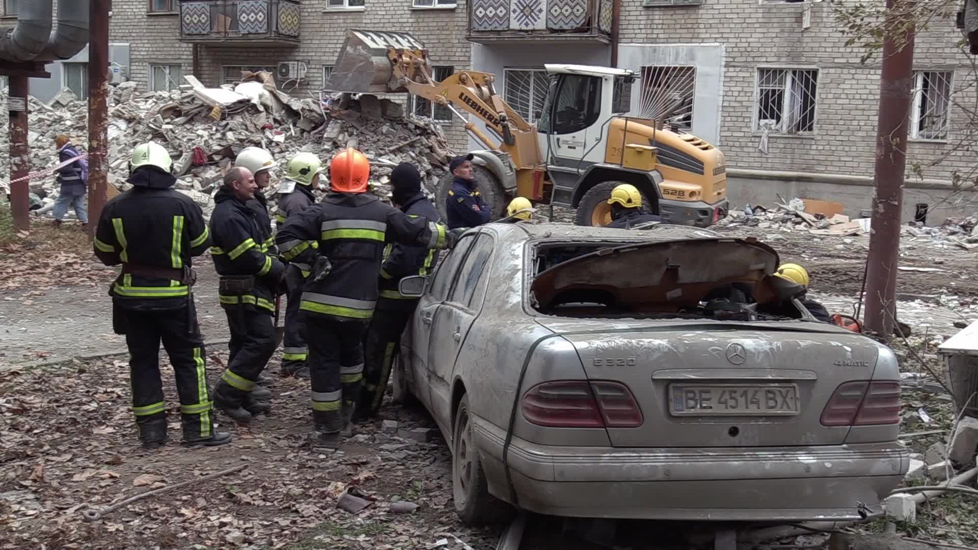 A damaged residential building after a rocket attack in Mykolaiv, amid Russia's invasion of Ukraine