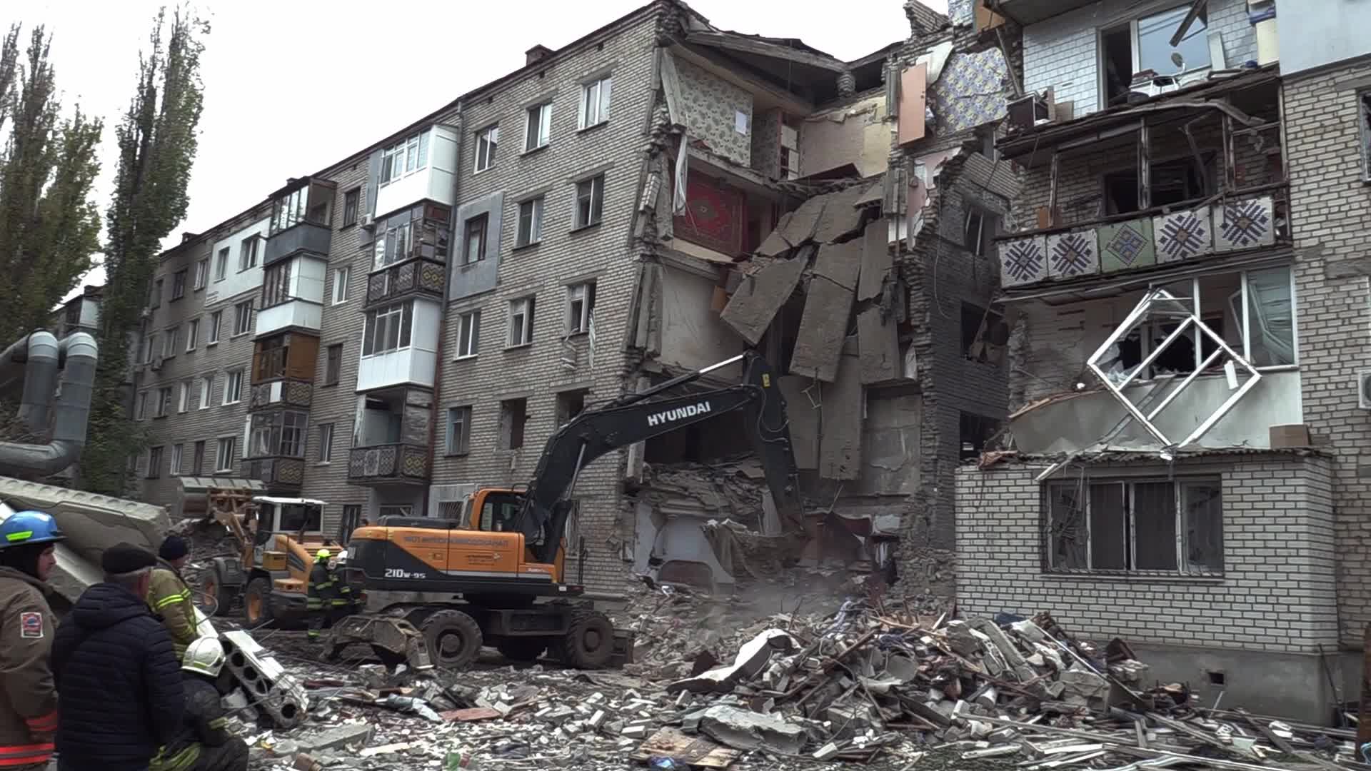A damaged residential building after a rocket attack in Mykolaiv, amid Russia's invasion of Ukraine