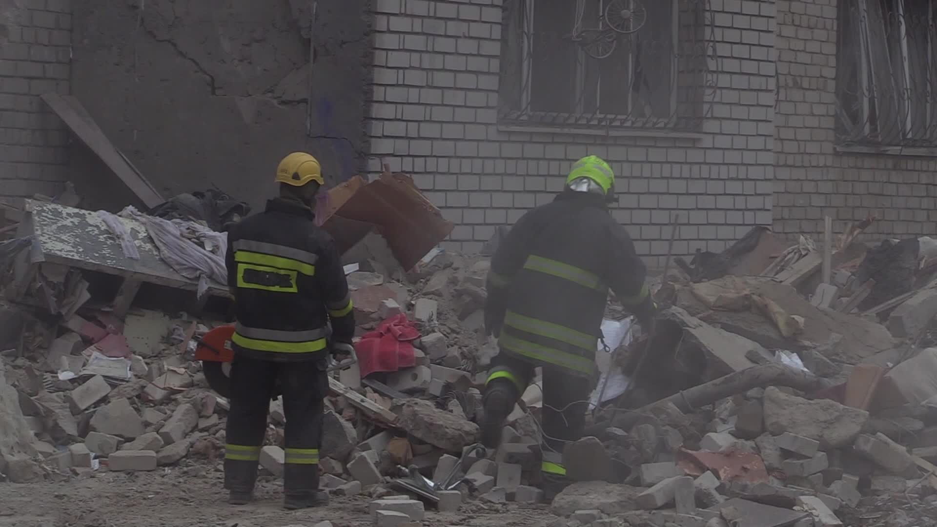 A damaged residential building after a rocket attack in Mykolaiv, amid Russia's invasion of Ukraine