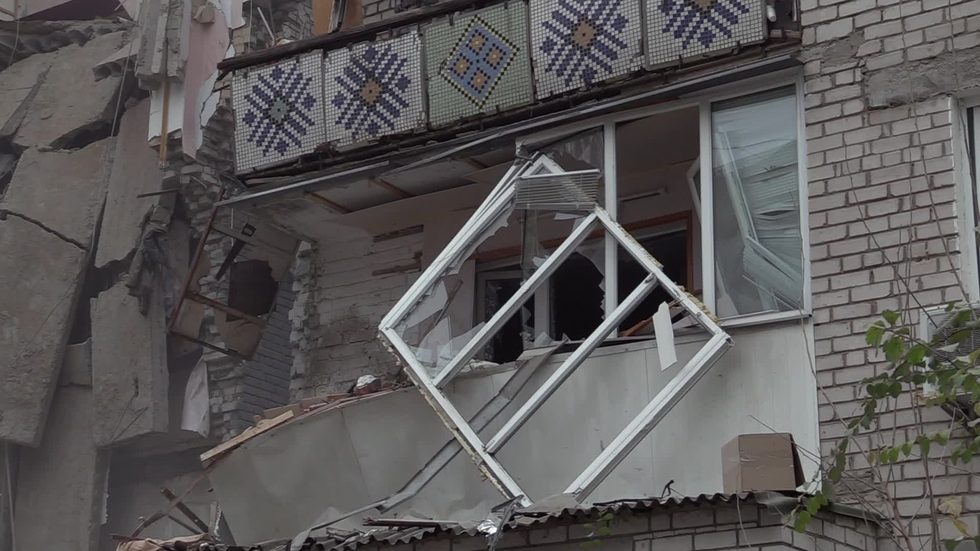 A damaged residential building after a rocket attack in Mykolaiv, amid Russia's invasion of Ukraine