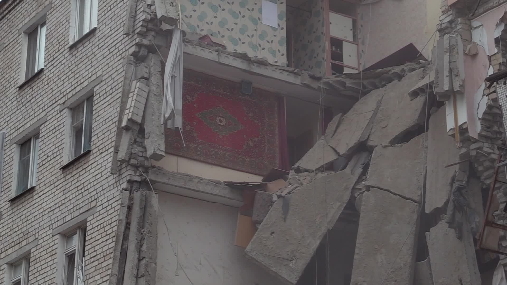 A damaged residential building after a rocket attack in Mykolaiv, amid Russia's invasion of Ukraine