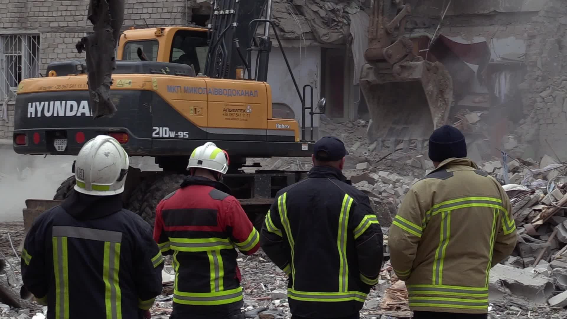 A damaged residential building after a rocket attack in Mykolaiv, amid Russia's invasion of Ukraine