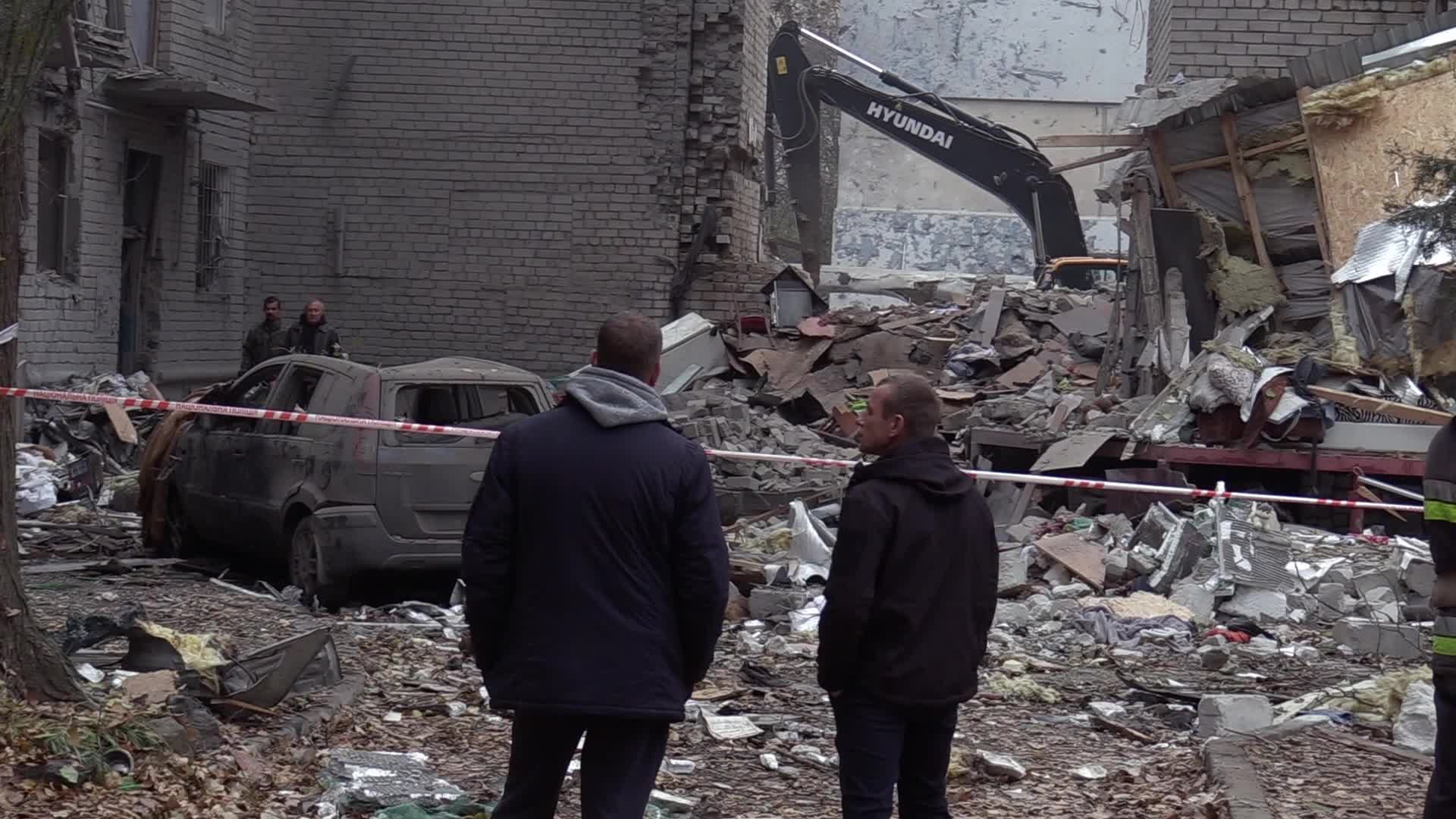 A damaged residential building after a rocket attack in Mykolaiv, amid Russia's invasion of Ukraine
