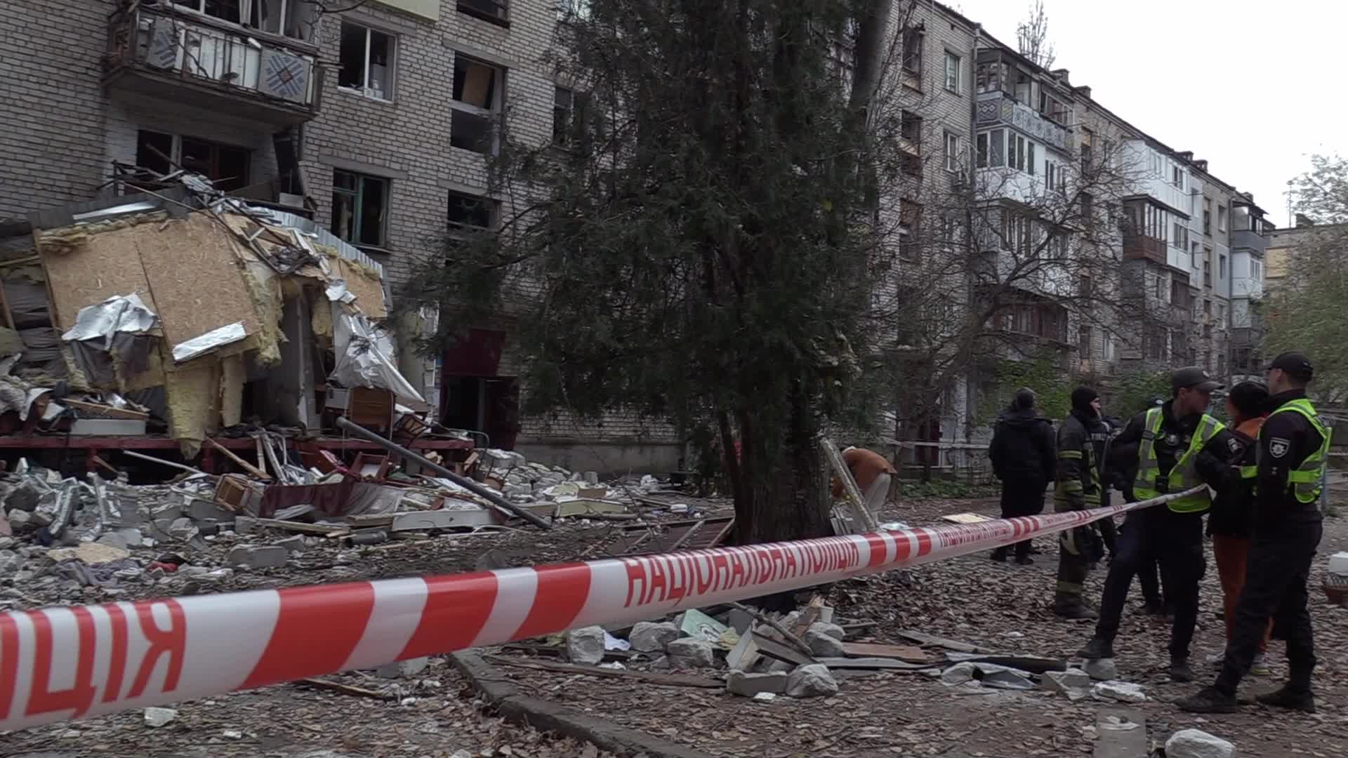 A damaged residential building after a rocket attack in Mykolaiv, amid Russia's invasion of Ukraine