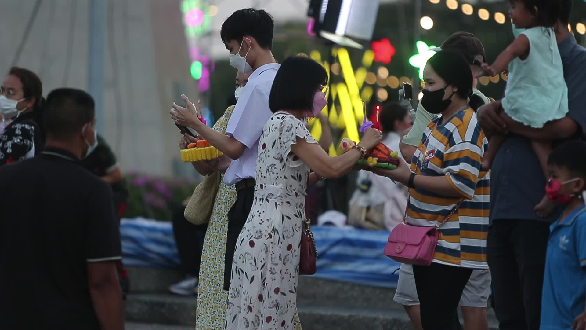 Loy Krathong festival in Bangkok, Thailand