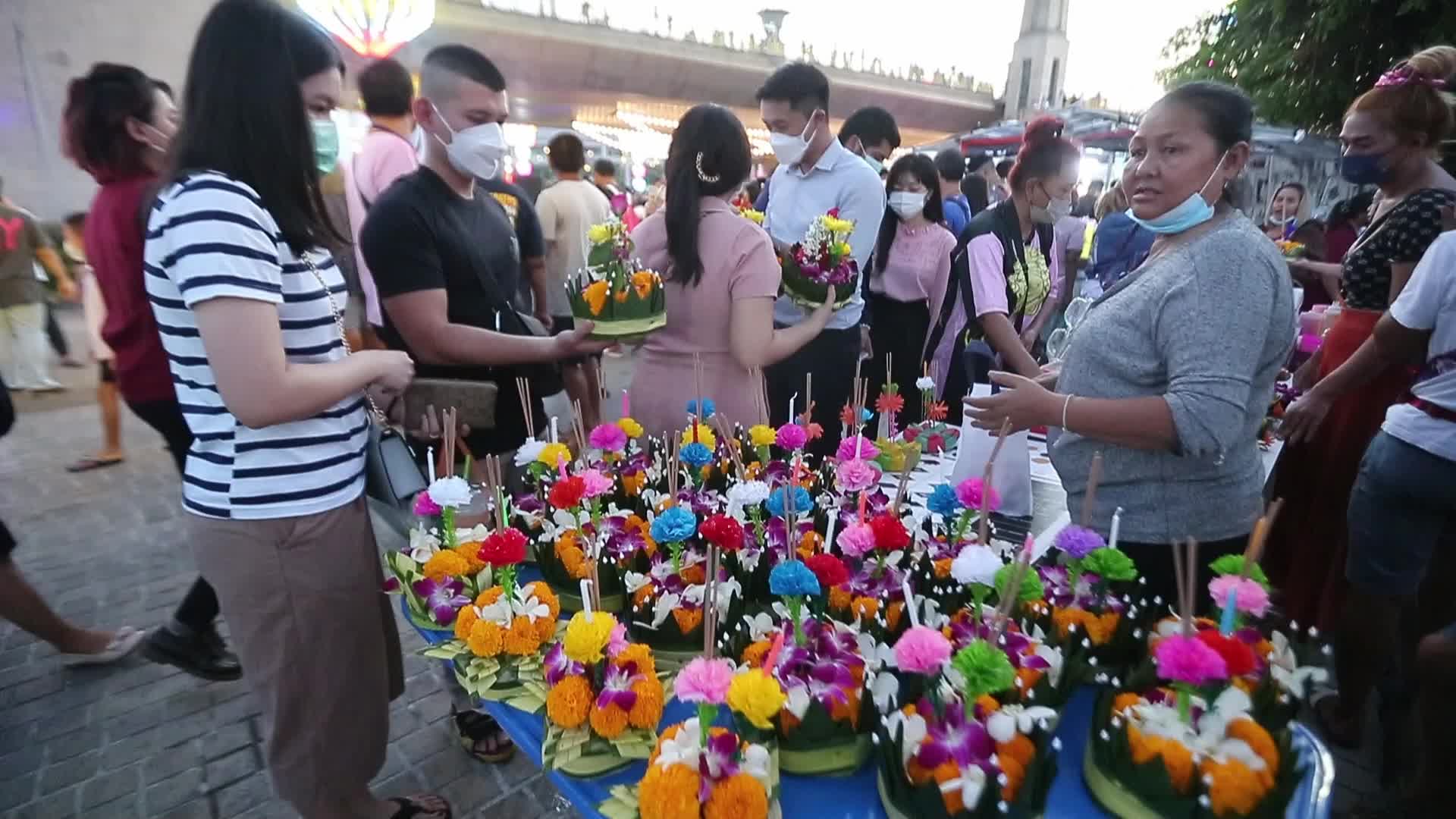 Loy Krathong festival in Bangkok, Thailand