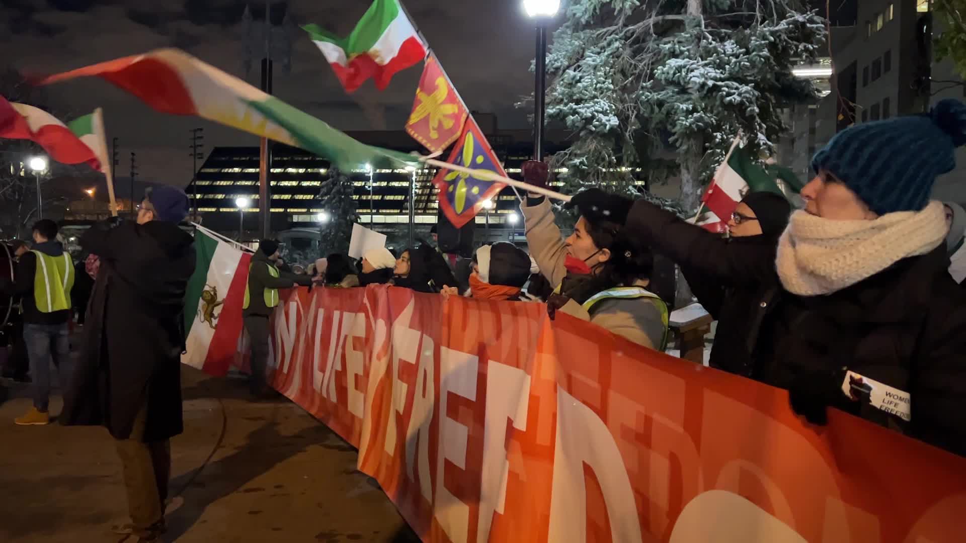 Rally In Support Of Anti-government Protesters In Iran