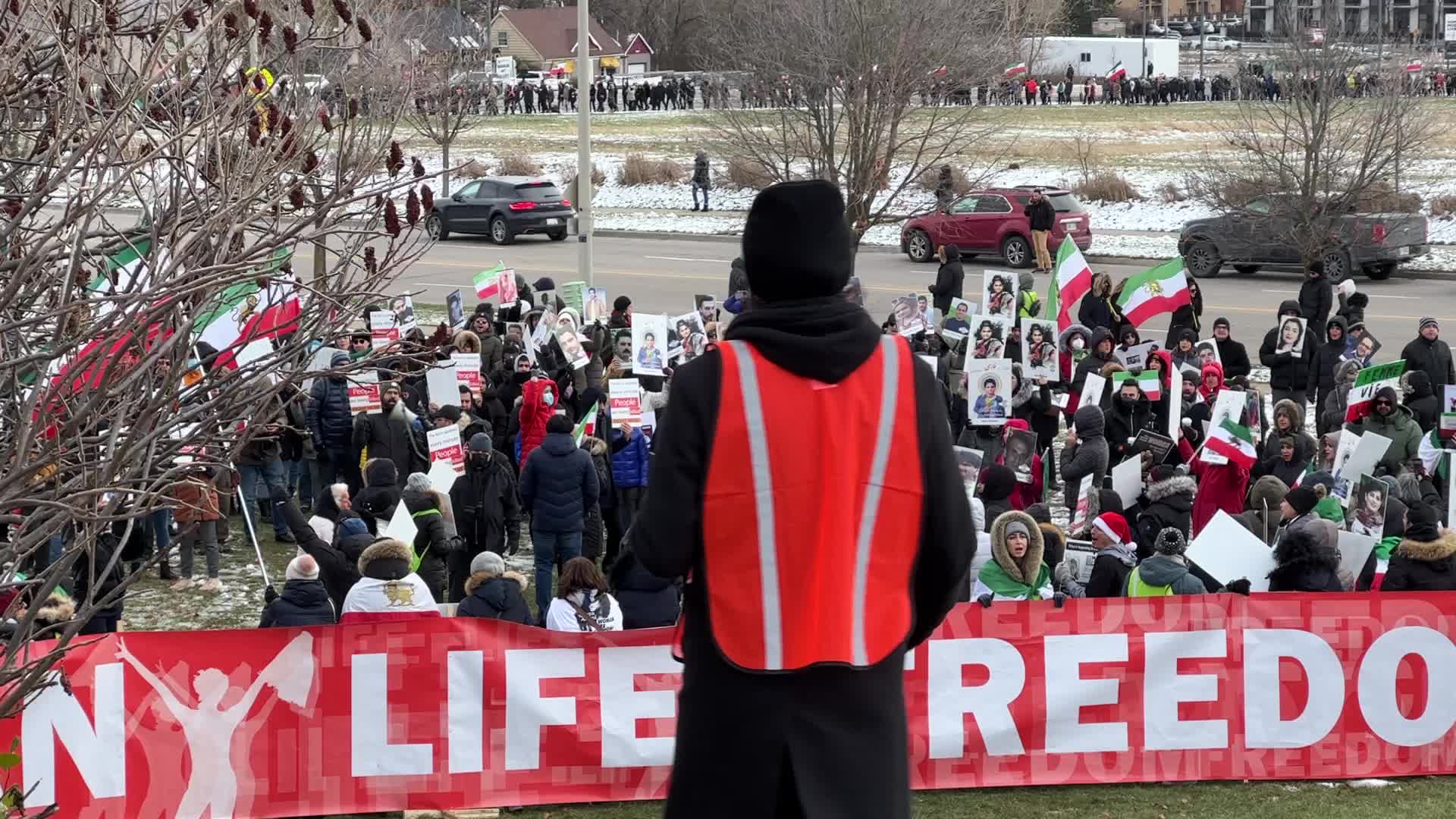 Rally In Support Of Anti-government Protesters In Iran