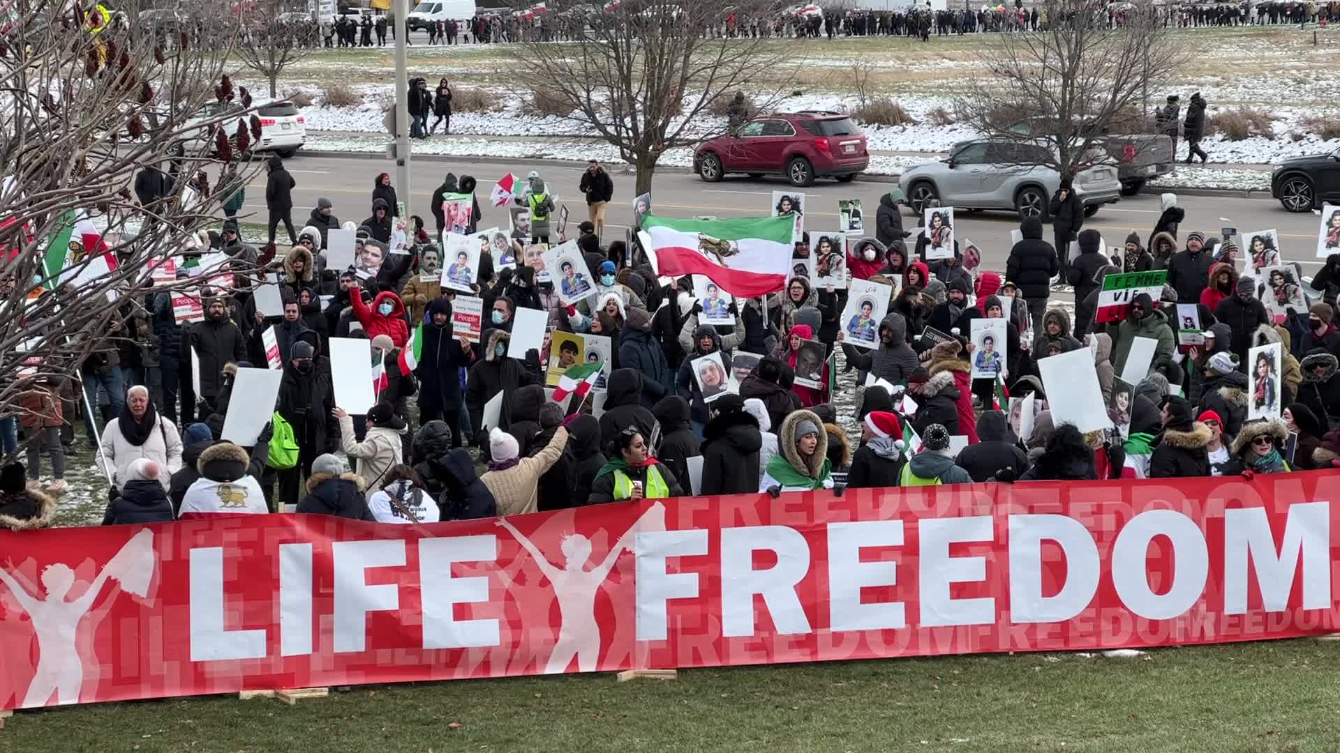 Rally In Support Of Anti-government Protesters In Iran