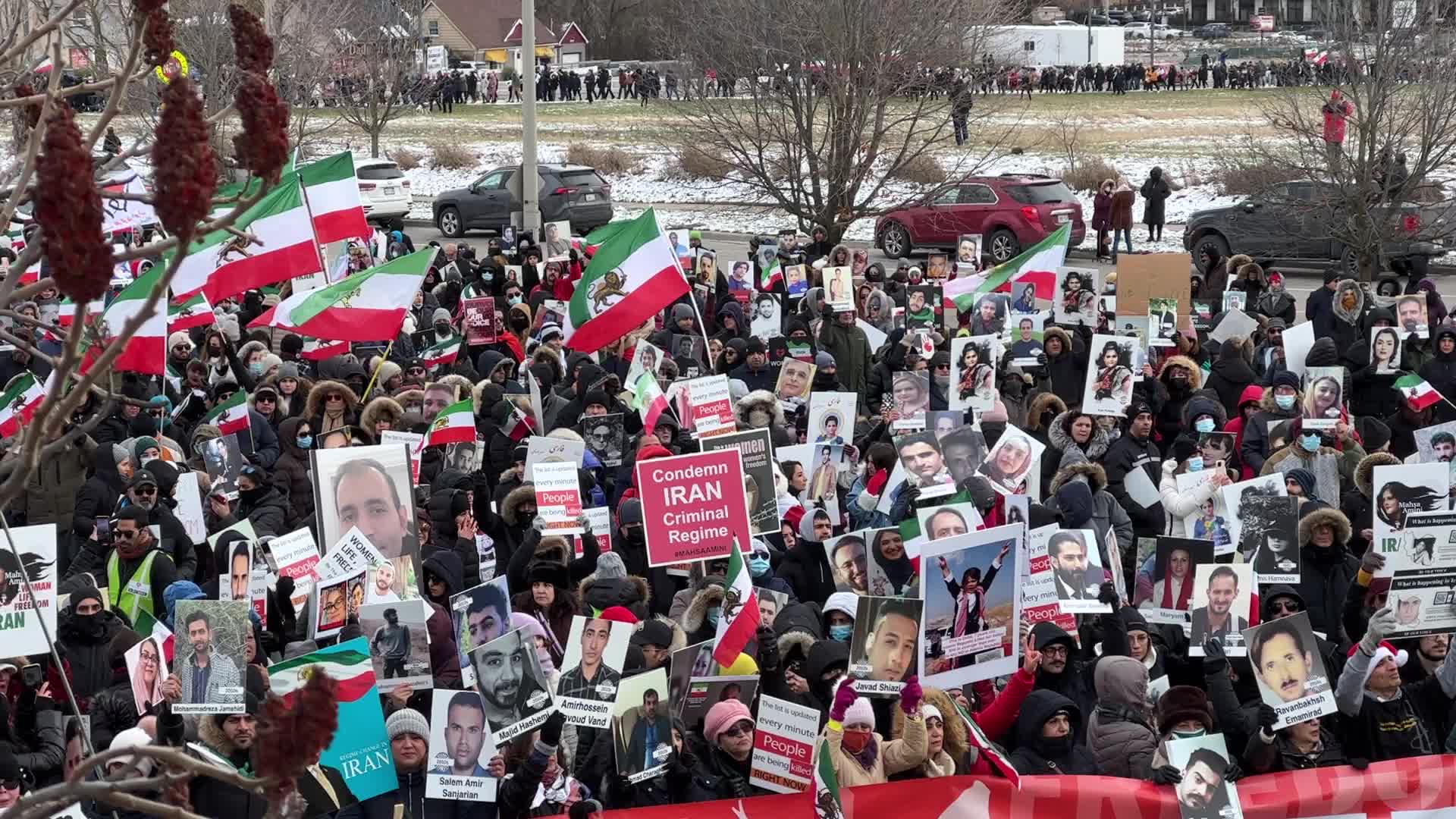 Rally In Support Of Anti-government Protesters In Iran