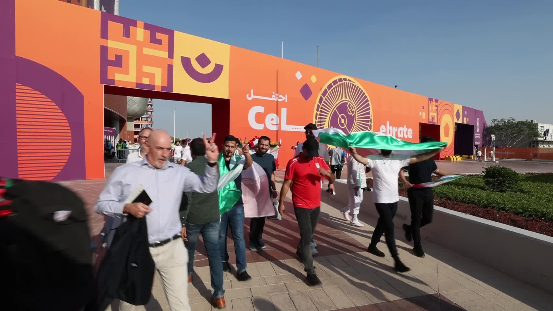 Supporters arrives at stadium for the FIFA World Cup match between England v Iran