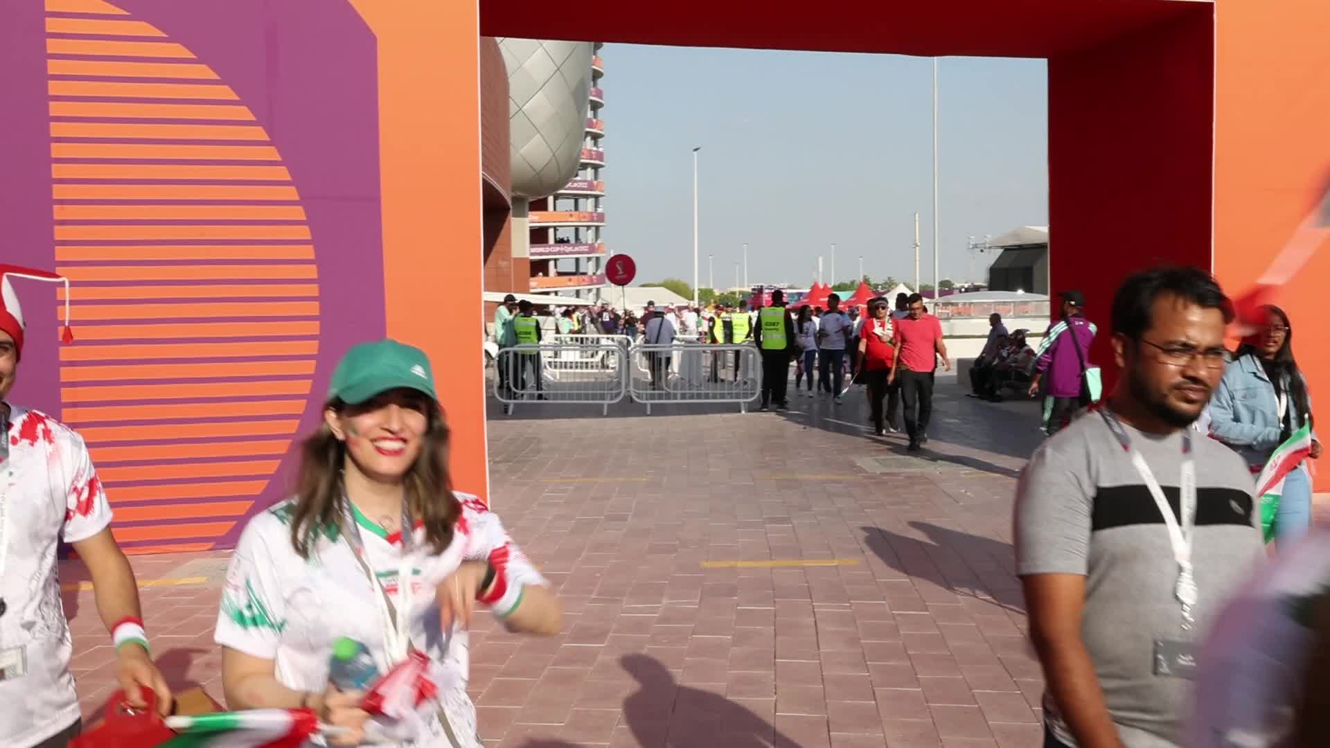 Supporters arrives at stadium for the FIFA World Cup match between England v Iran