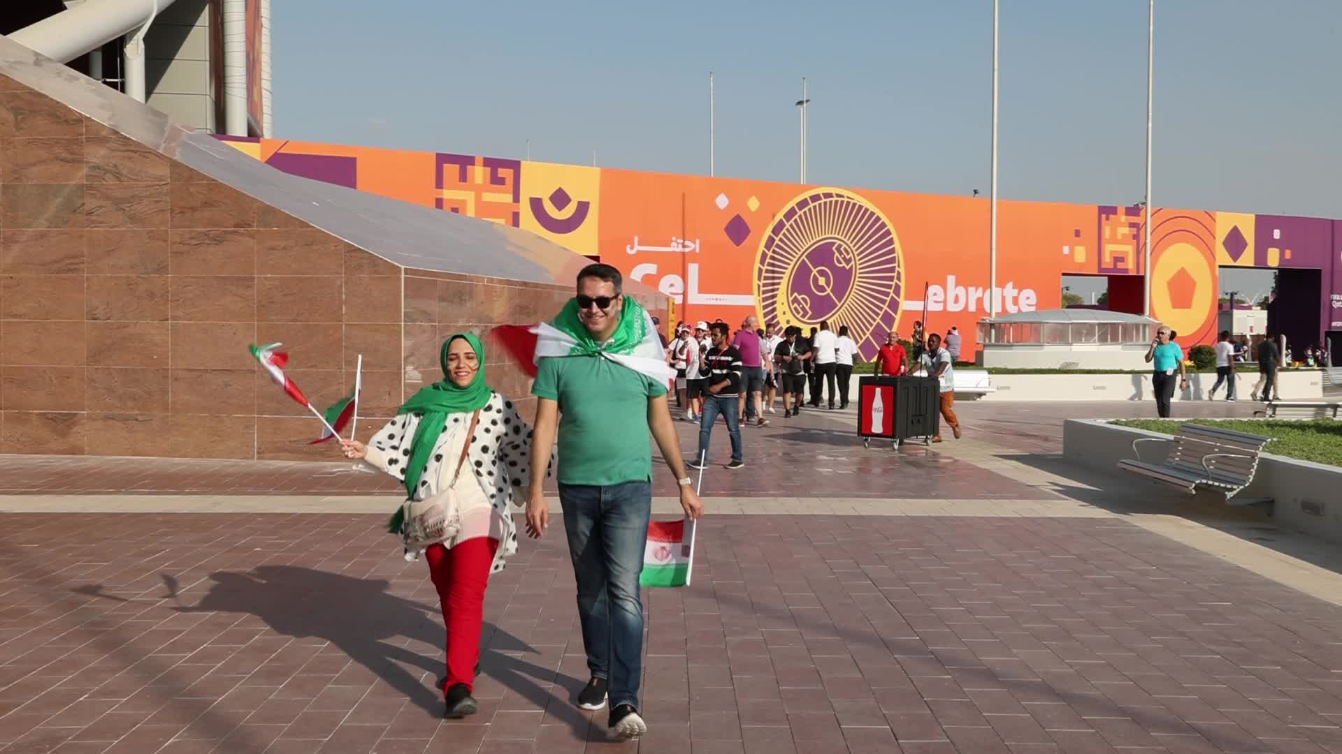 Supporters arrives at stadium for the FIFA World Cup match between England v Iran