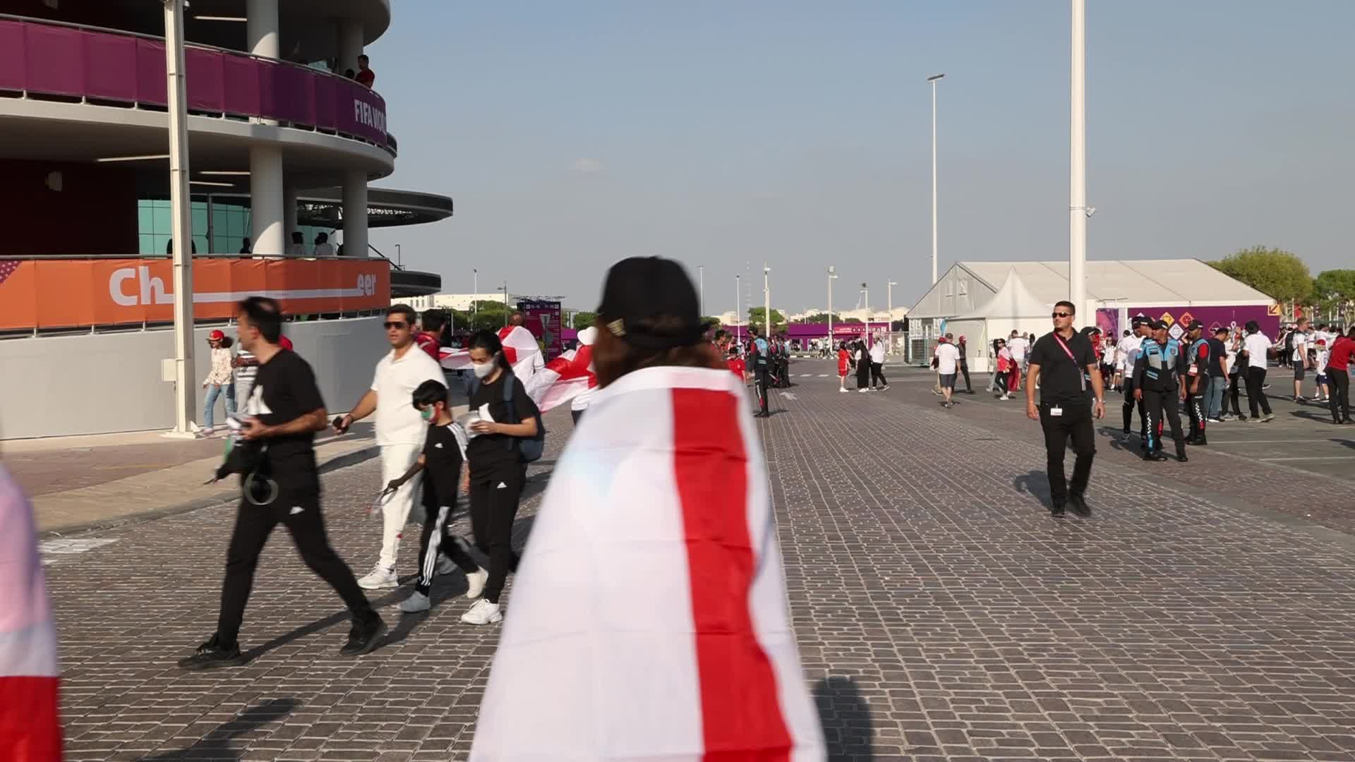 Supporters arrives at stadium for the FIFA World Cup match between England v Iran