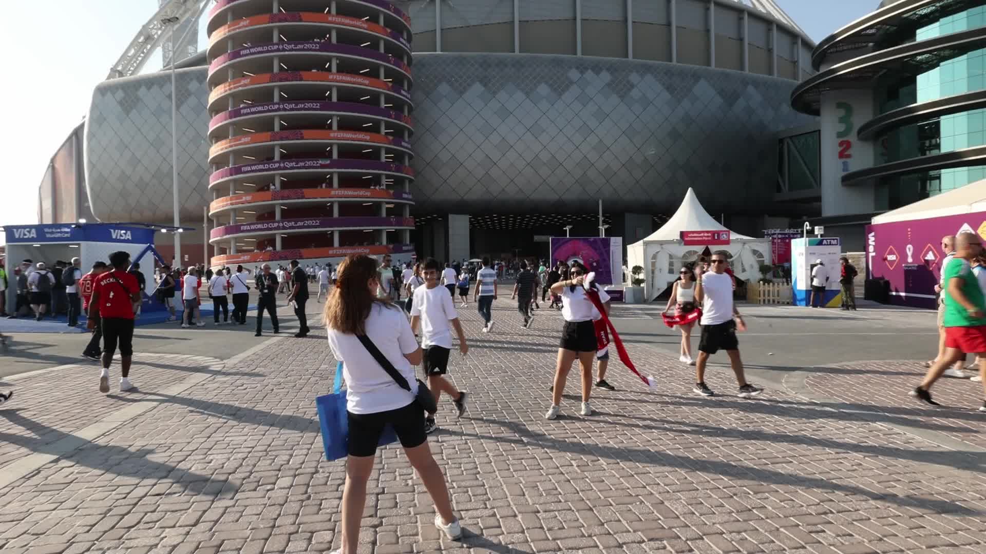 Supporters arrives at stadium for the FIFA World Cup match between England v Iran