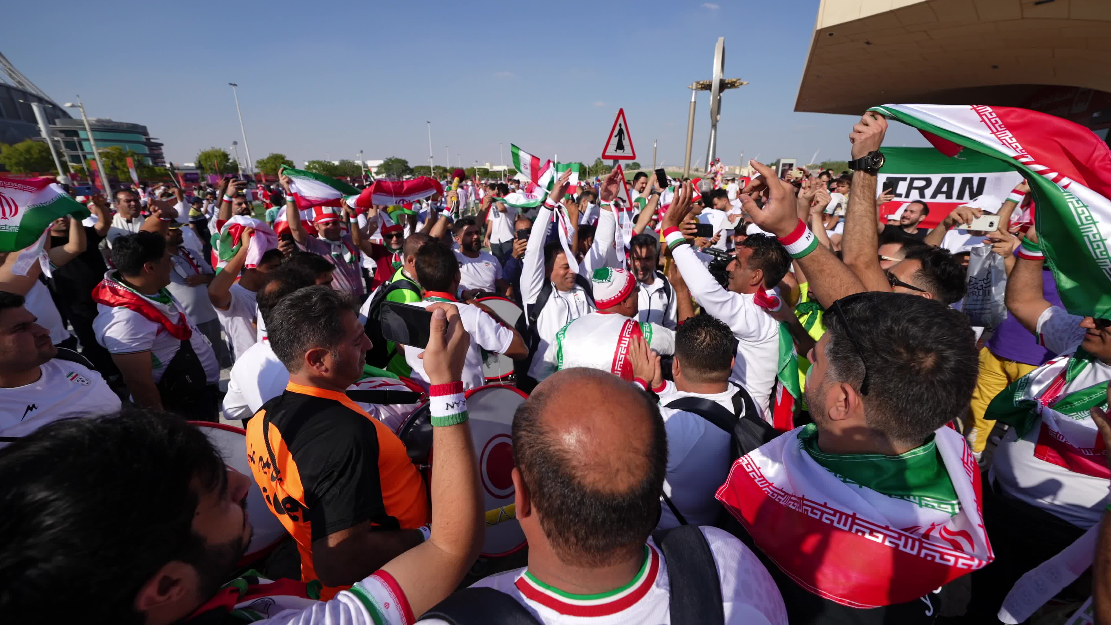 Supporters arrives at stadium for the FIFA World Cup match between England v Iran