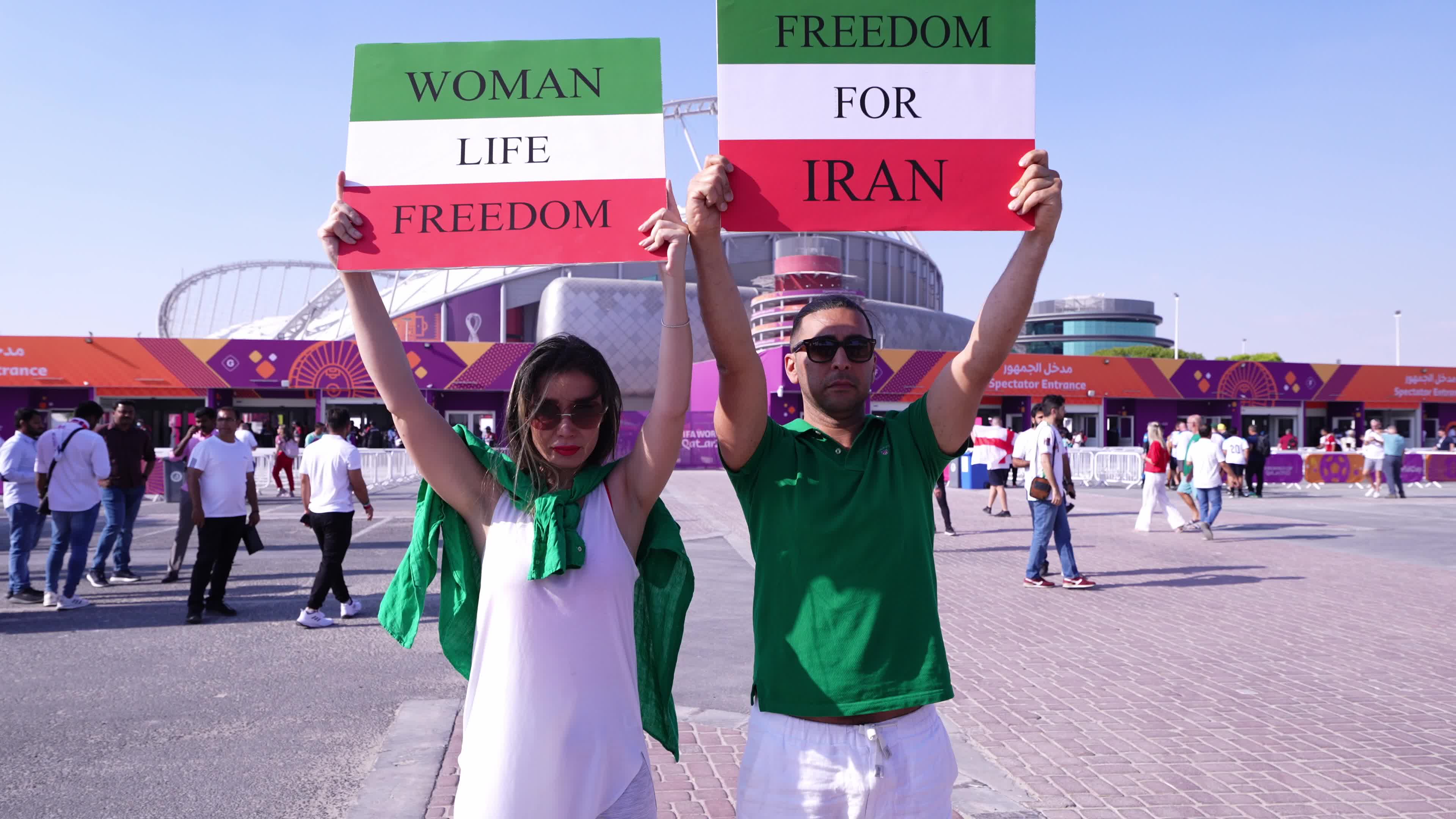 Supporters arrives at stadium for the FIFA World Cup match between England v Iran