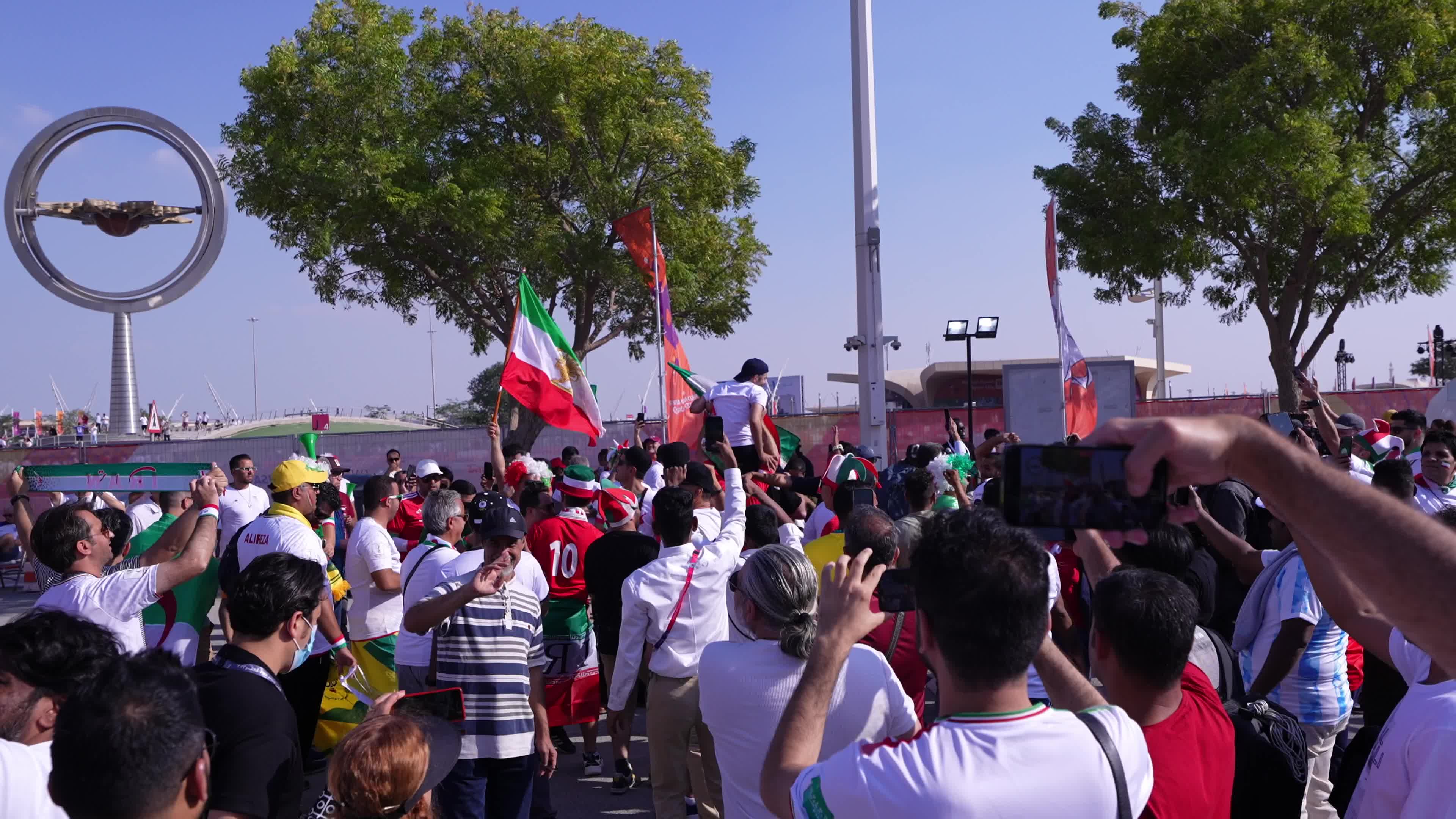 Supporters arrives at stadium for the FIFA World Cup match between England v Iran