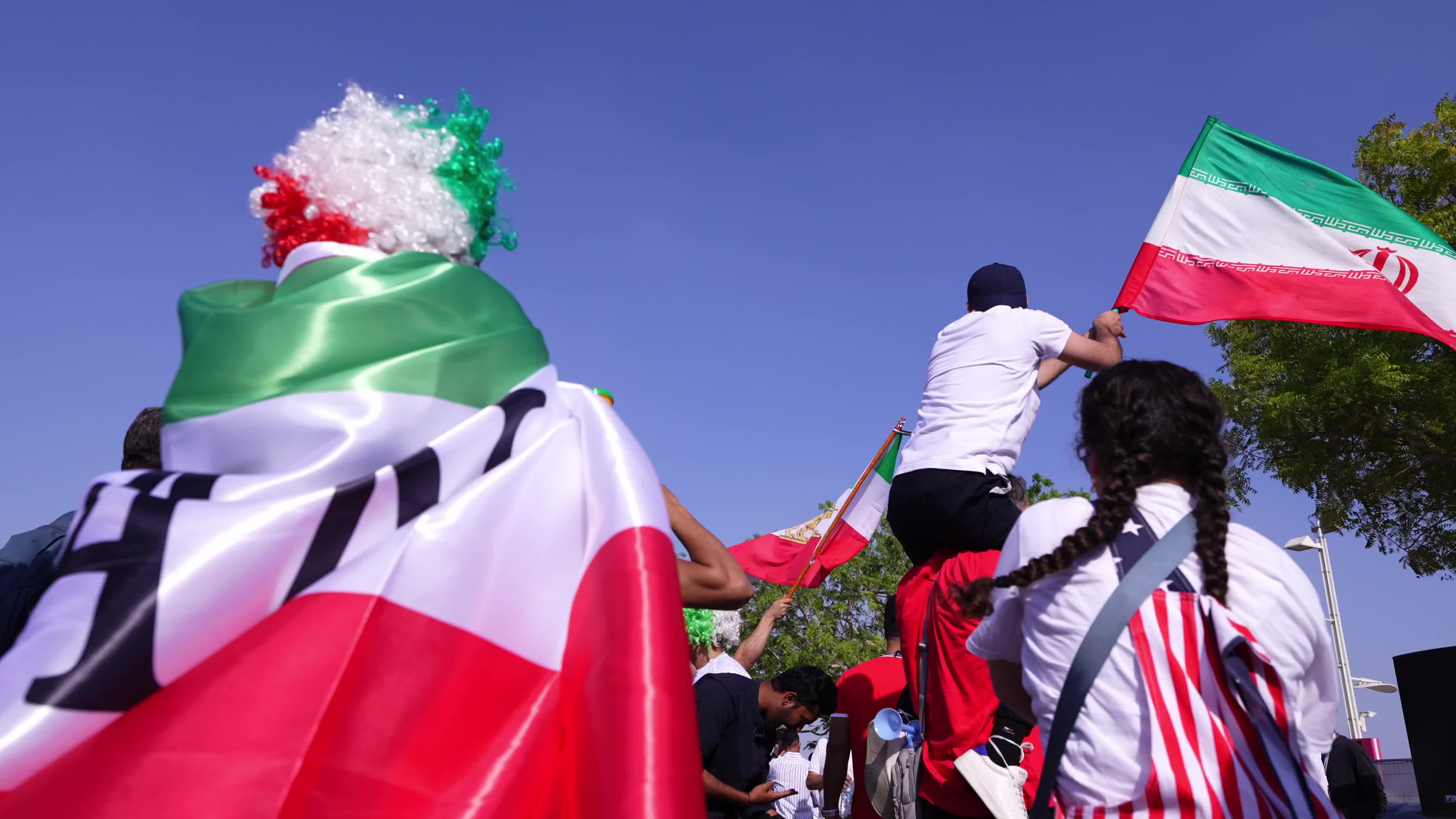 Supporters arrives at stadium for the FIFA World Cup match between England v Iran