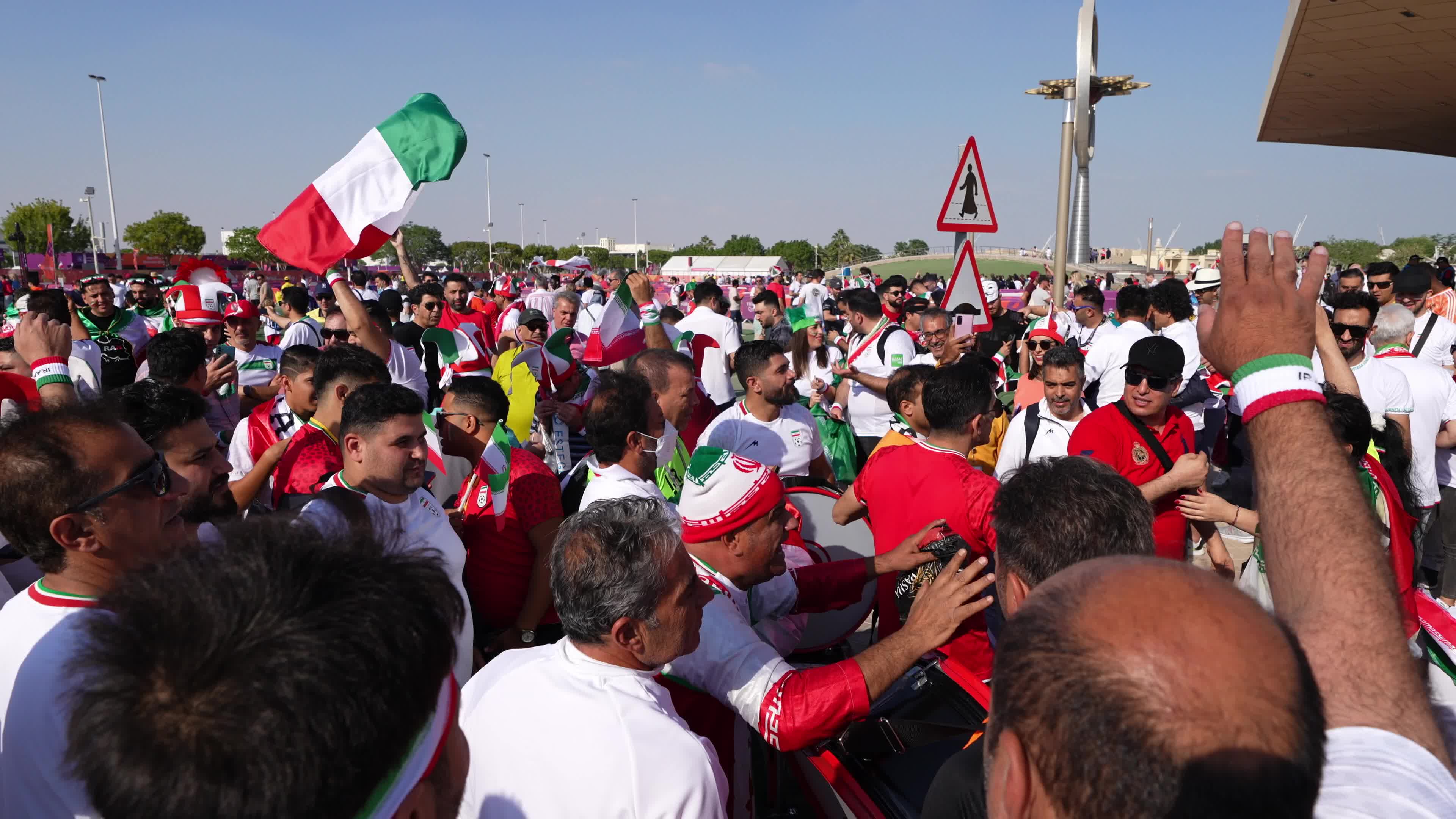 Supporters arrives at stadium for the FIFA World Cup match between England v Iran