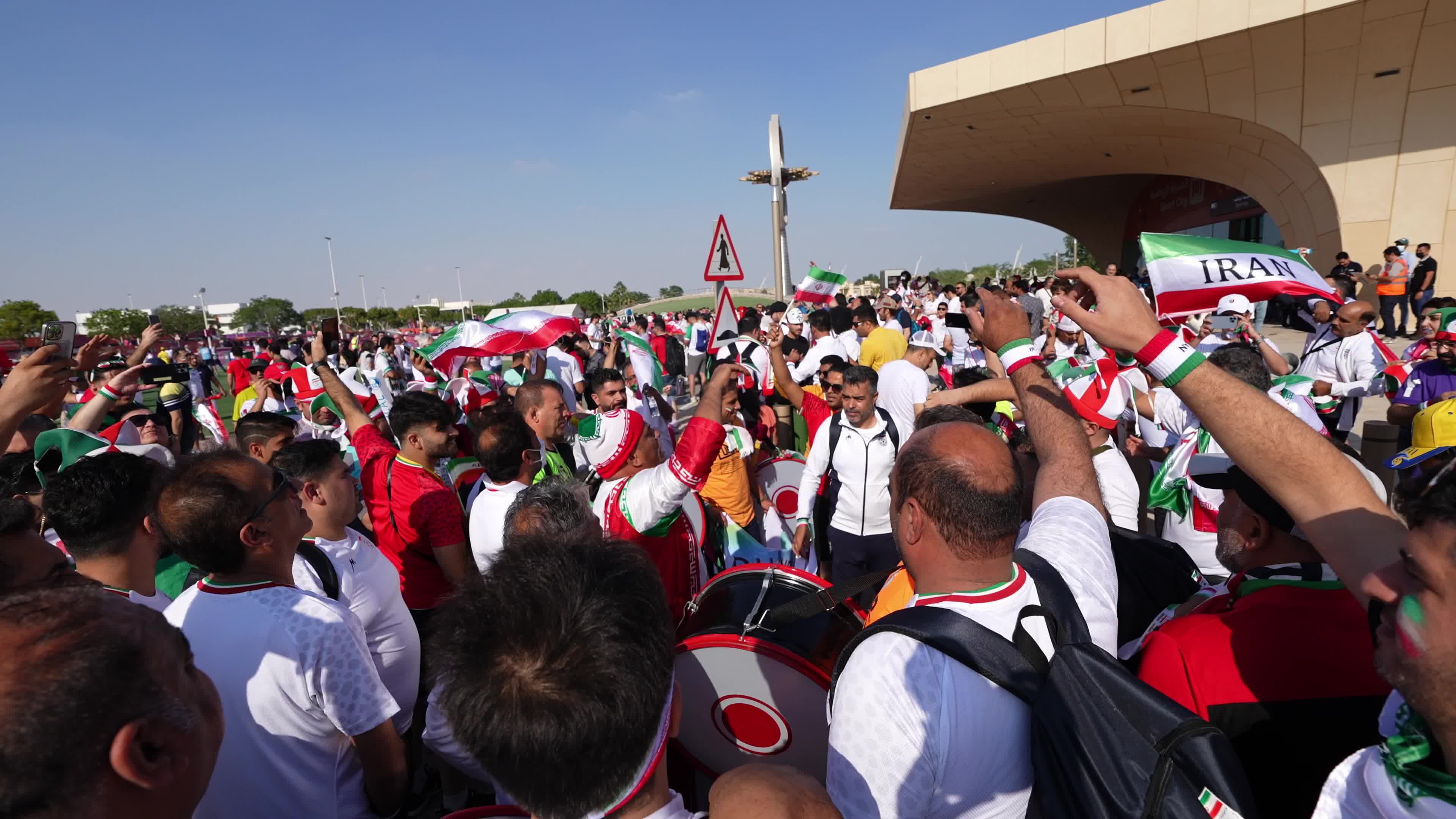 Supporters arrives at stadium for the FIFA World Cup match between England v Iran
