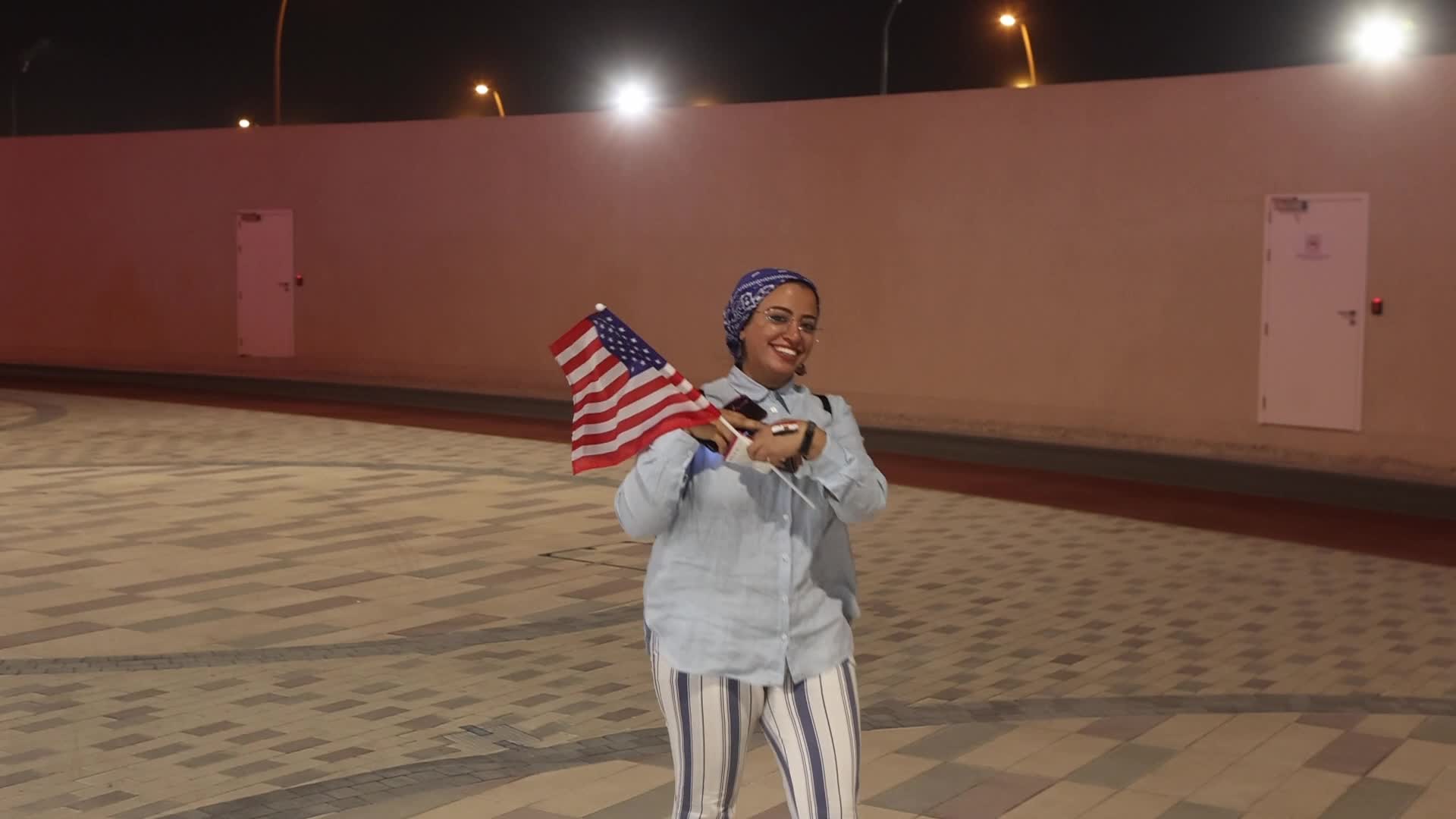 Supporters arrive for USA v Wales match during the FIFA World Cup Qatar 2022