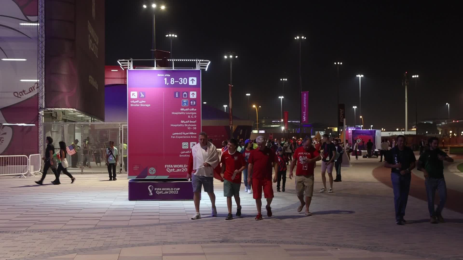 Supporters arrive for USA v Wales match during the FIFA World Cup Qatar 2022