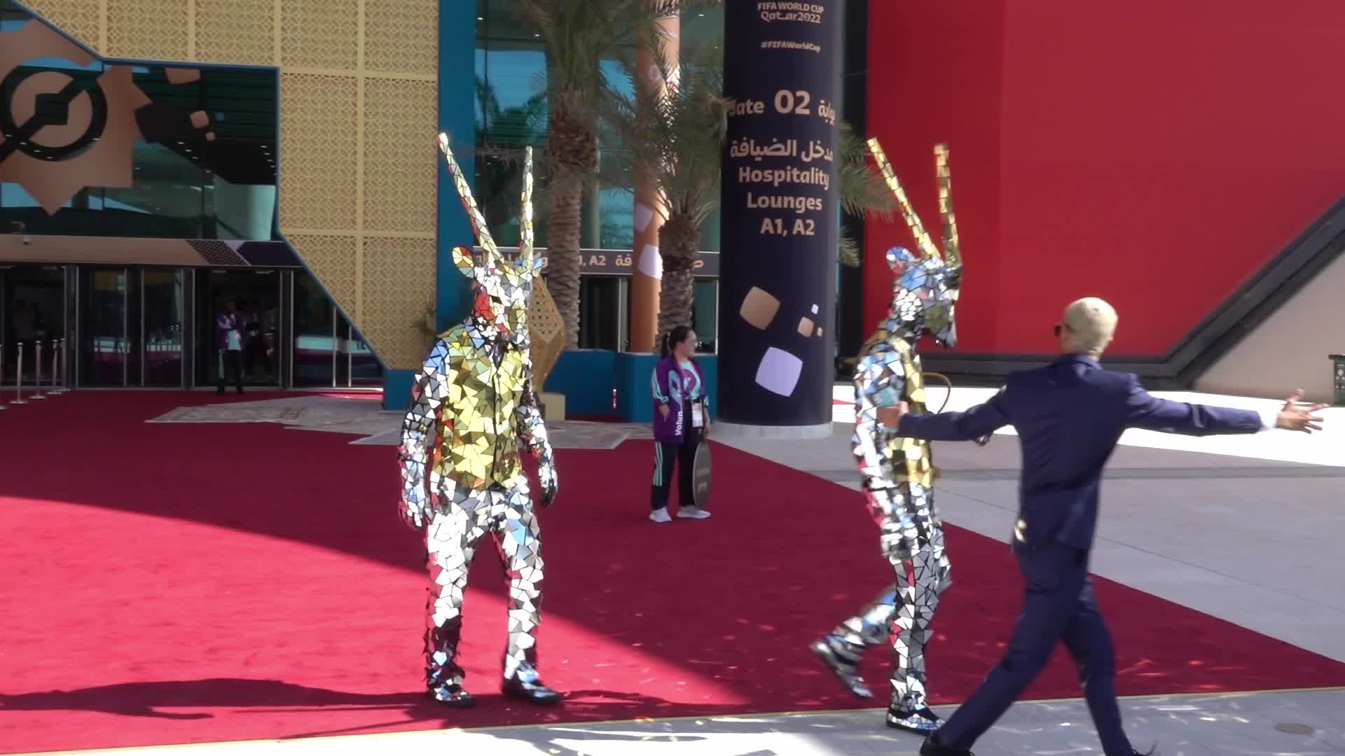 Fans arrive at Al Bayt stadium to watch Morocco v Croatia during the FIFA World Cup