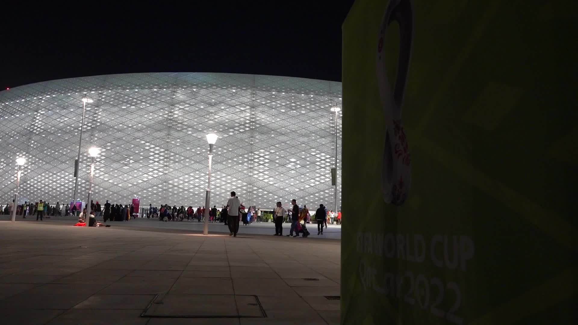 Fans arrive at Al Thumama Stadium to watch Spain v Costa Rica during the FIFA World Cup