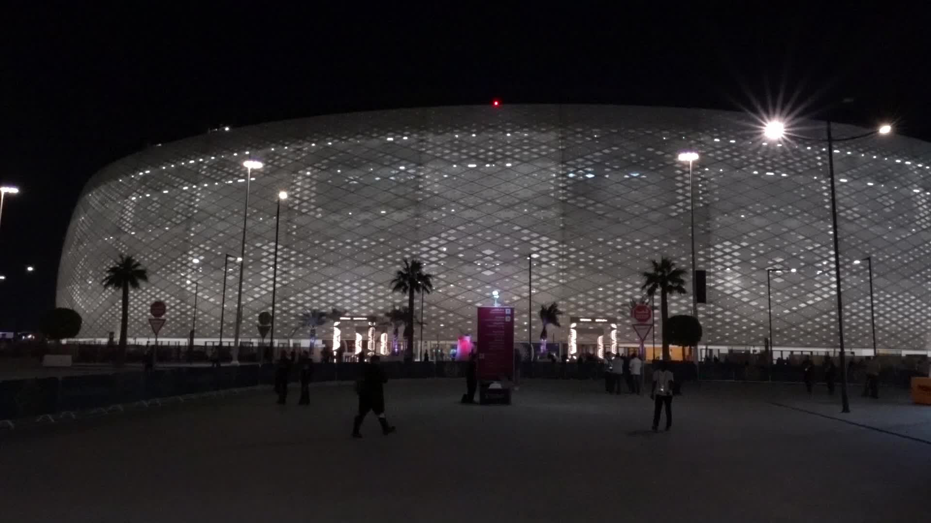 Fans arrive at Al Thumama Stadium to watch Spain v Costa Rica during the FIFA World Cup